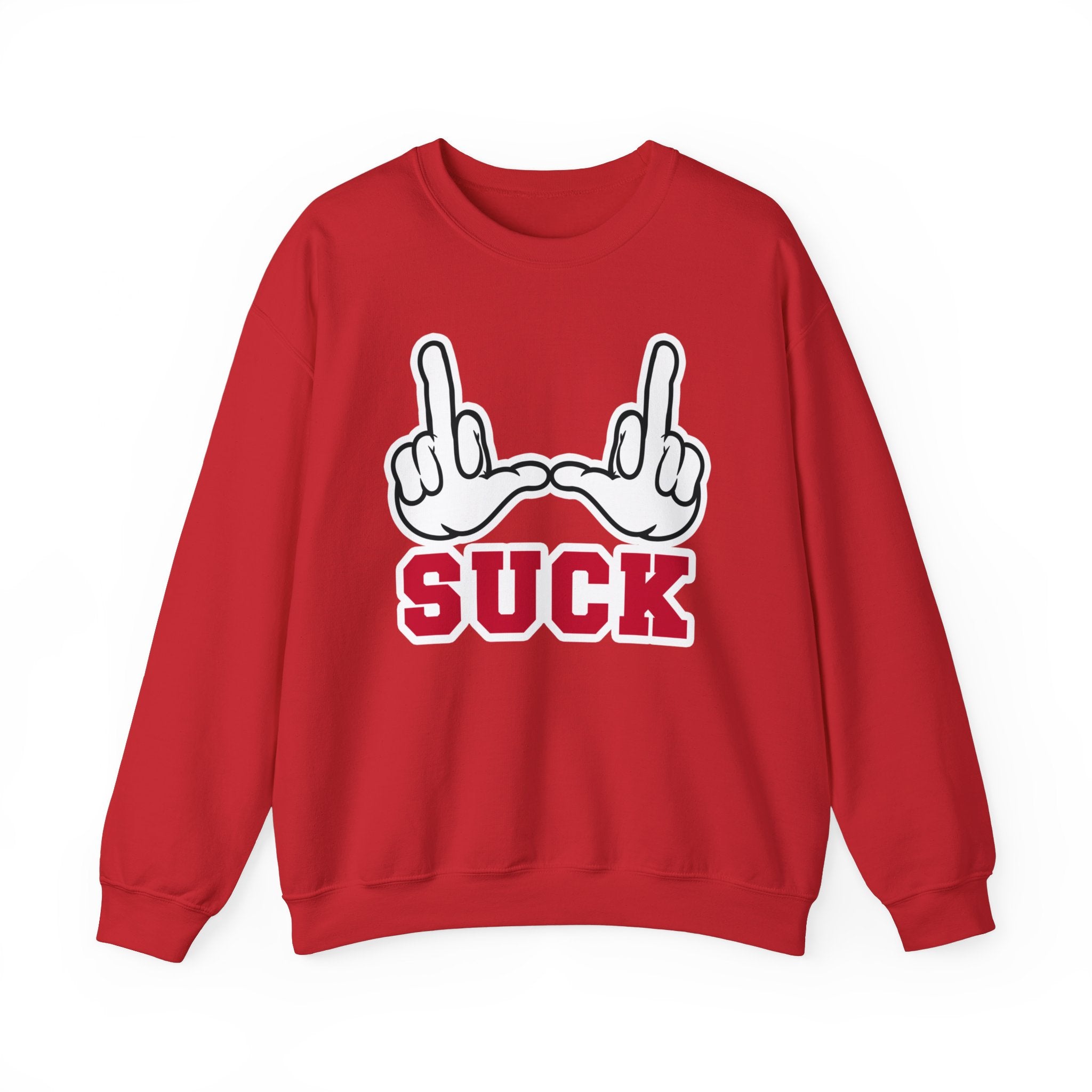 "U Suck” White & Red Design