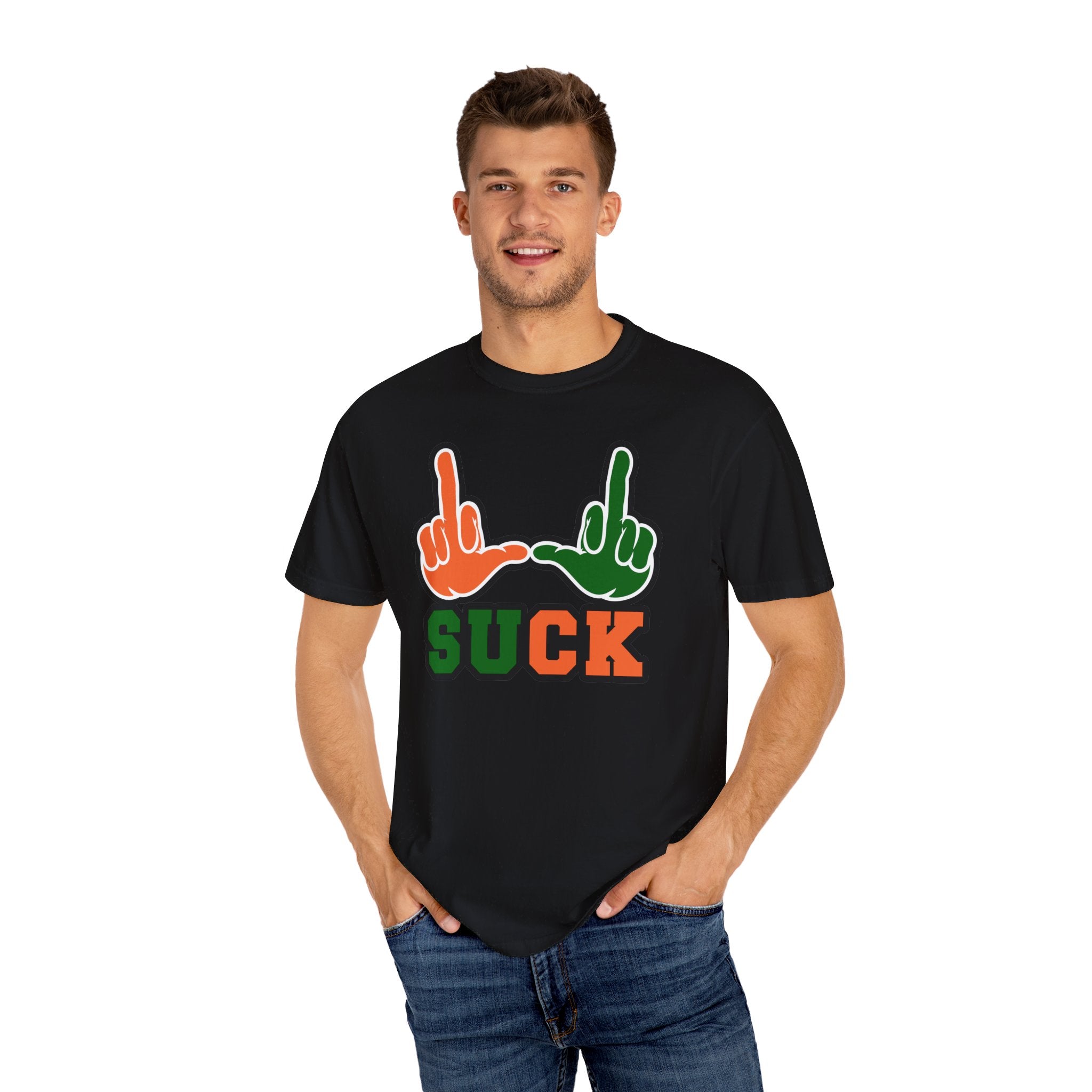 "U Suck“ Orange & Green Design