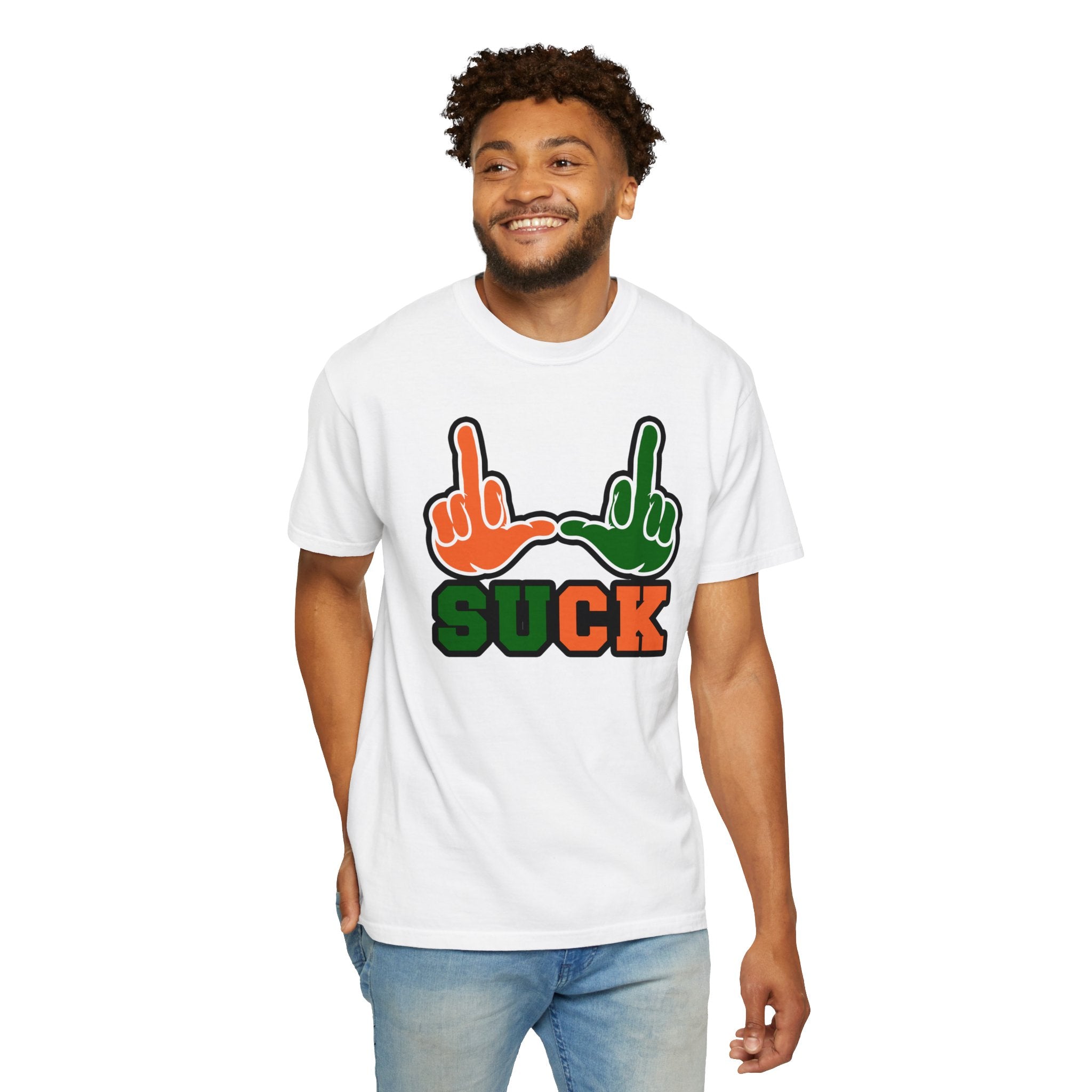 "U Suck“ Orange & Green Design