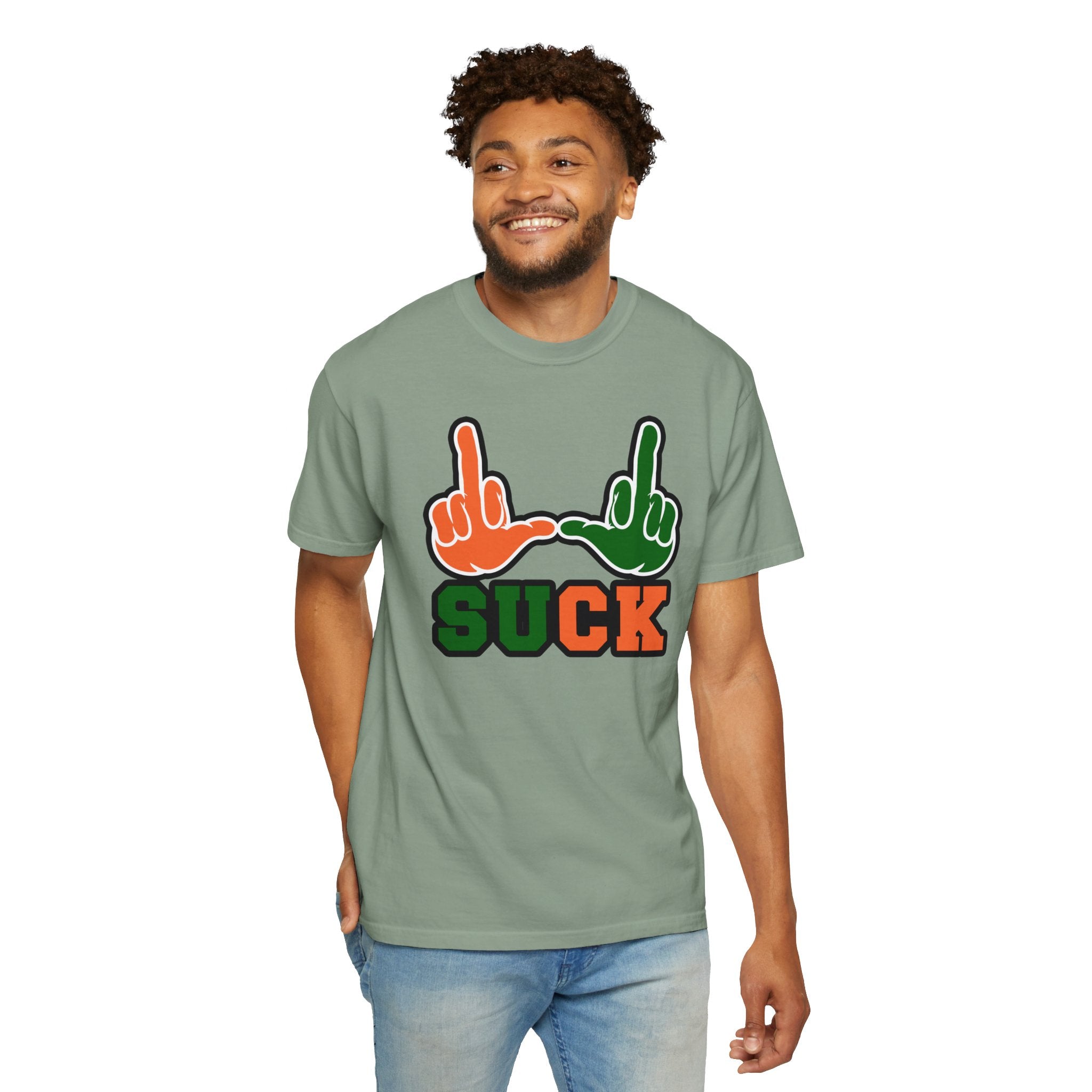 "U Suck“ Orange & Green Design