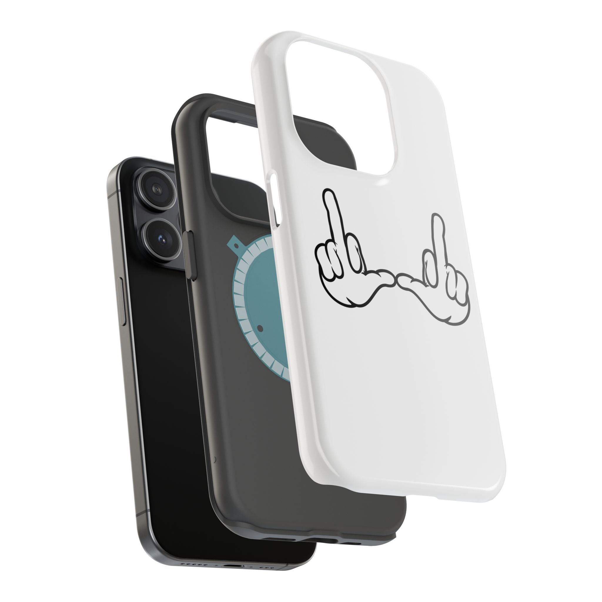 "U" White Hands Magnetic Case