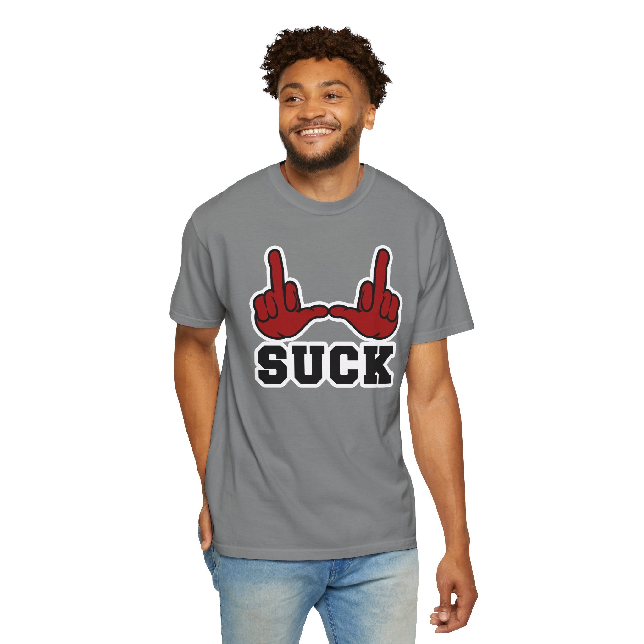 "U Suck” Red & Black Design