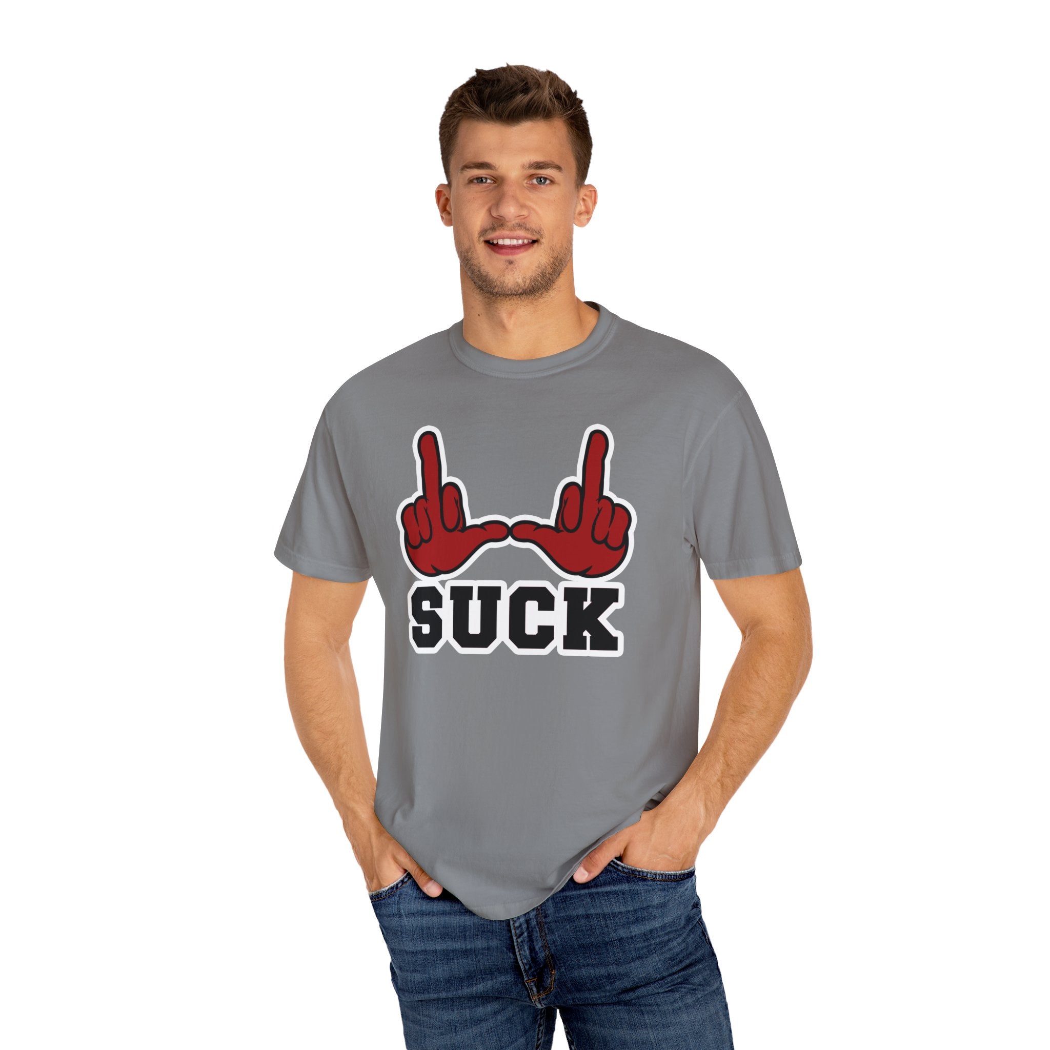 "U Suck” Red & Black Design