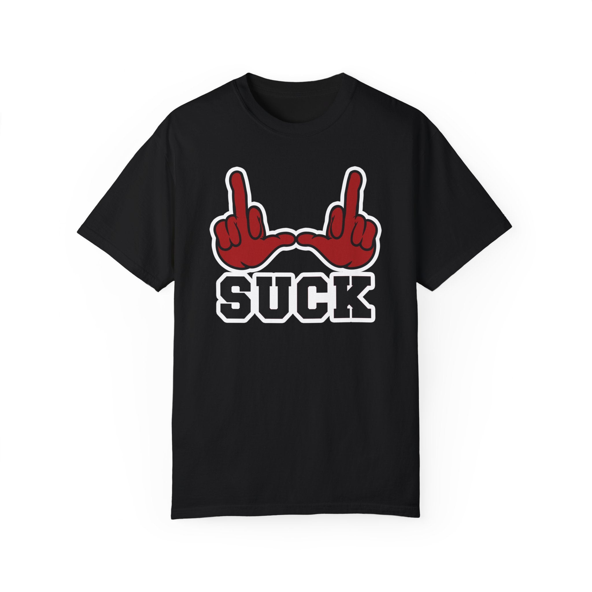 "U Suck” Red & Black Design