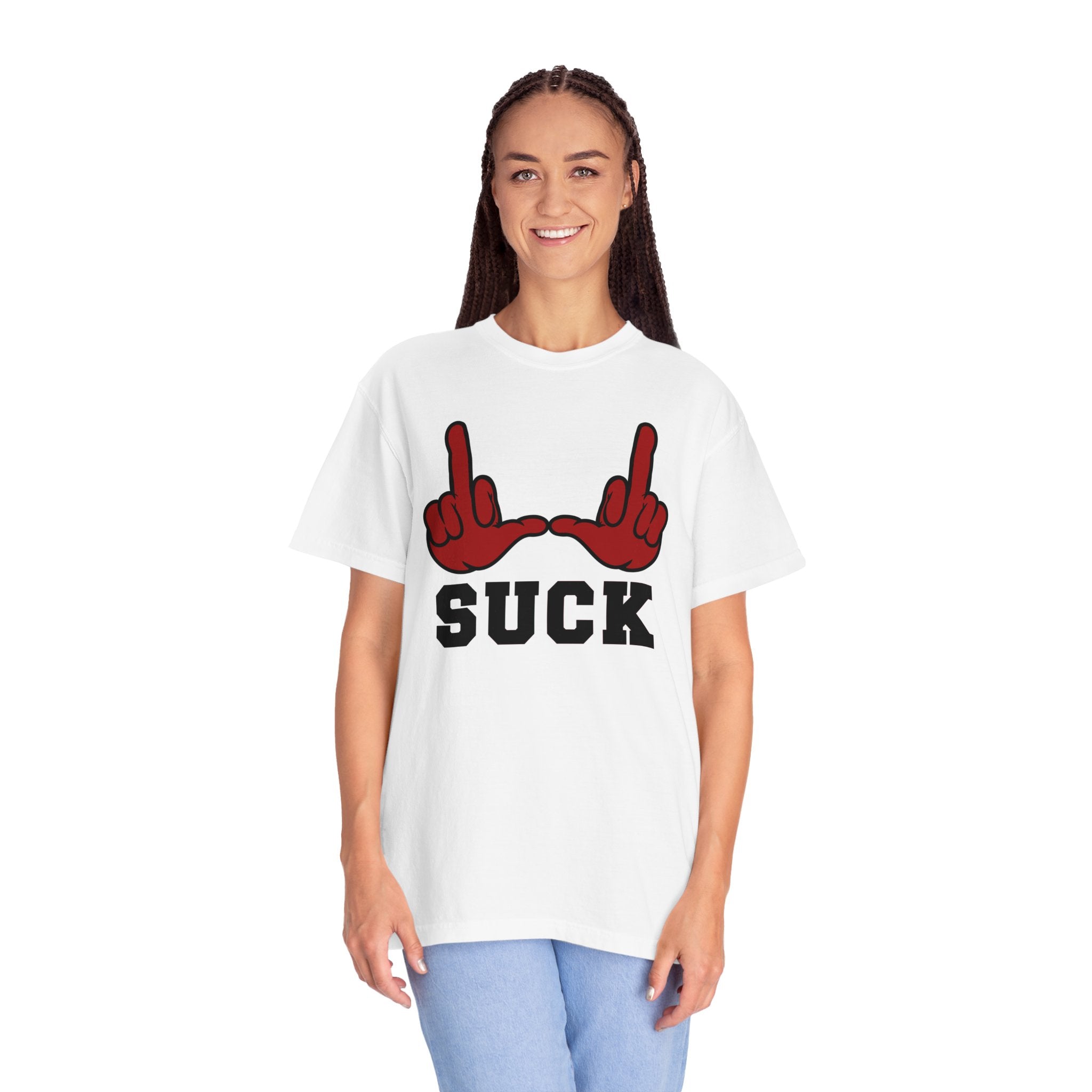 "U Suck” Red & Black Design