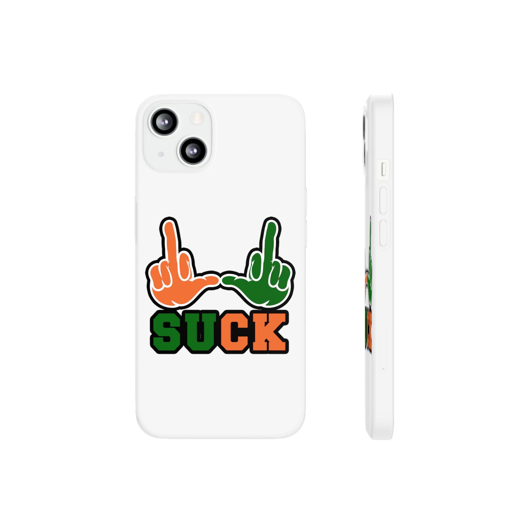 "U Suck“ Orange & Green Design Flex Case