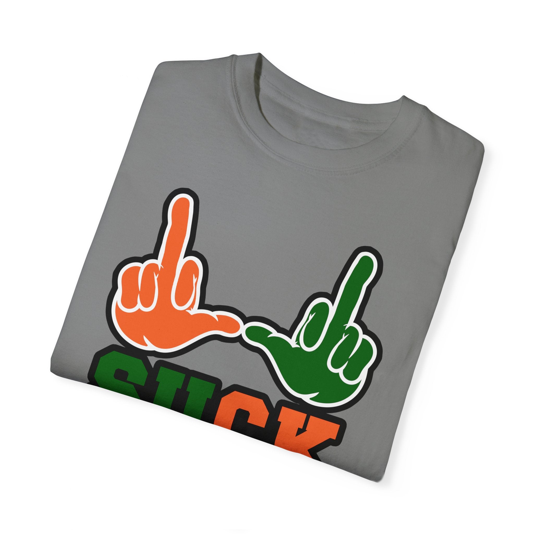 "U Suck“ Orange & Green Design