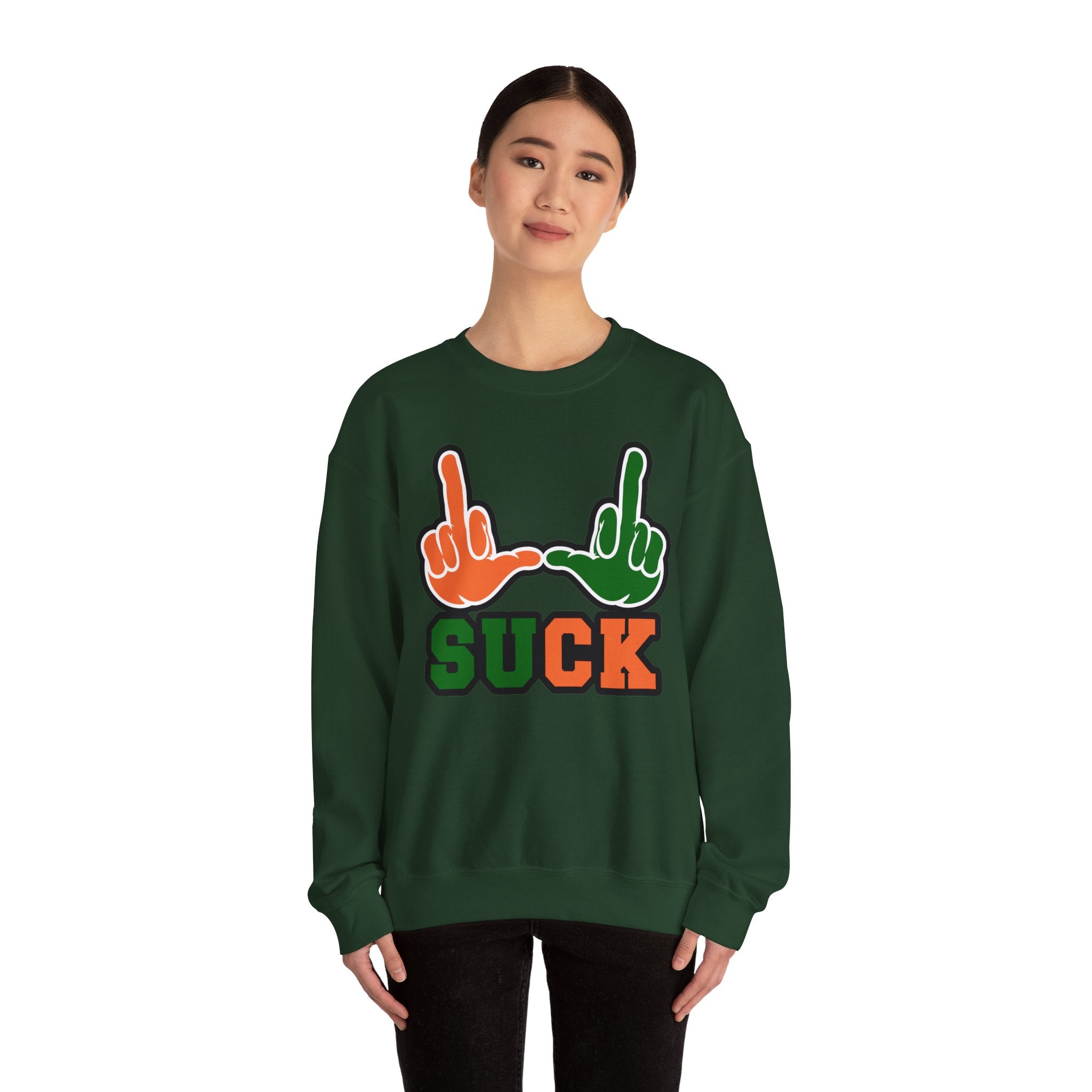 "U Suck“ Orange & Green Design