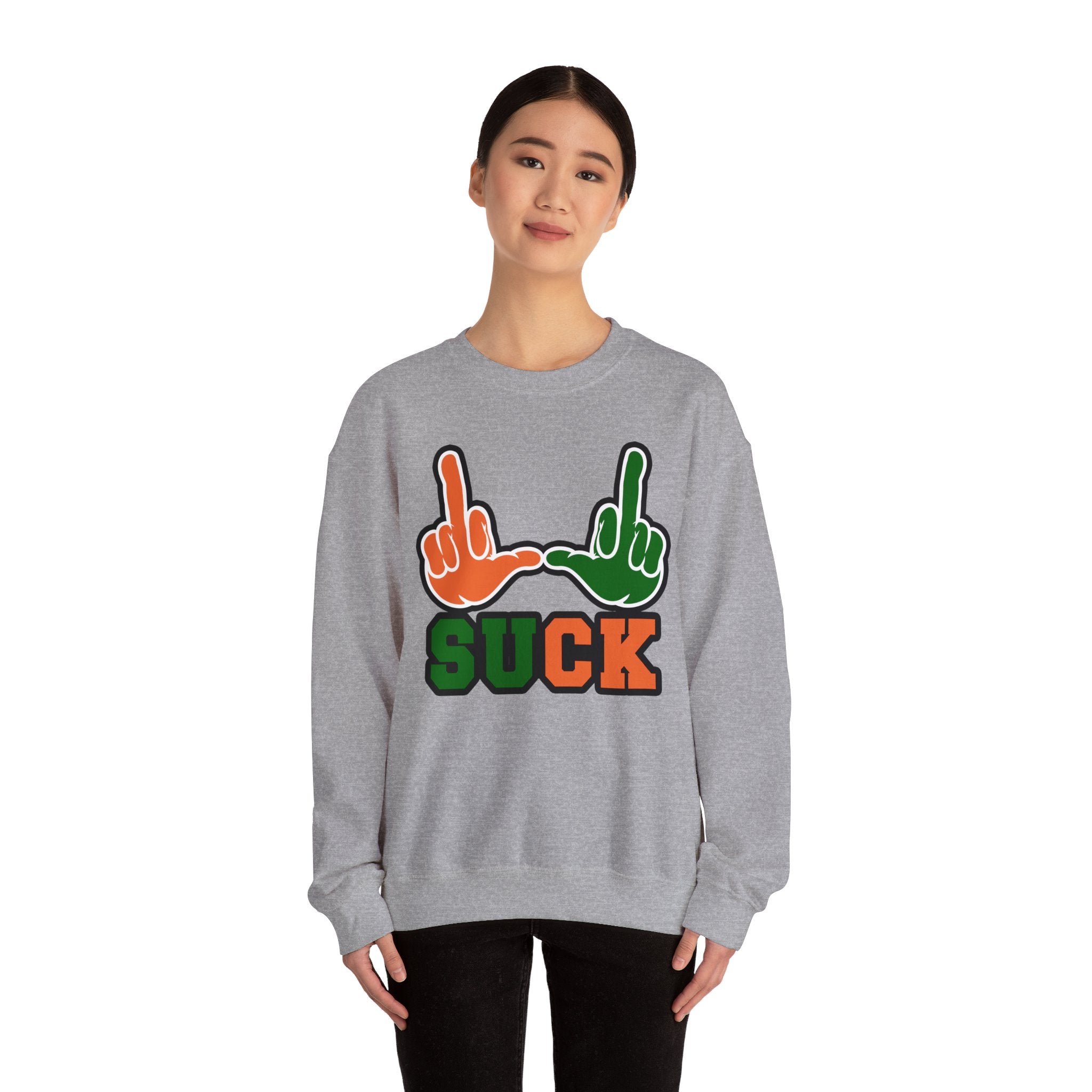 "U Suck“ Orange & Green Design