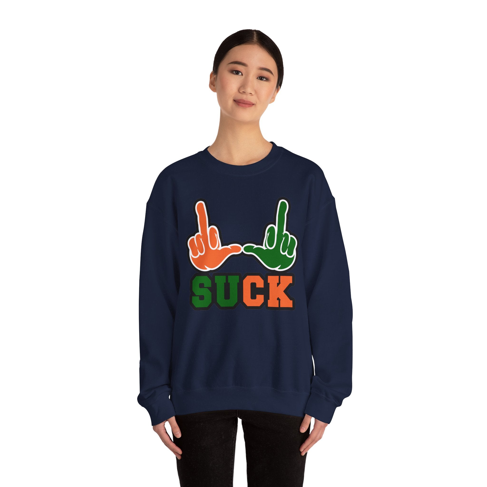 "U Suck“ Orange & Green Design