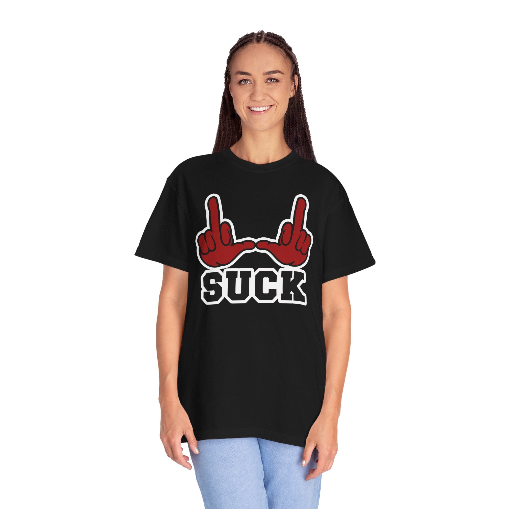 "U Suck” Red & Black Design