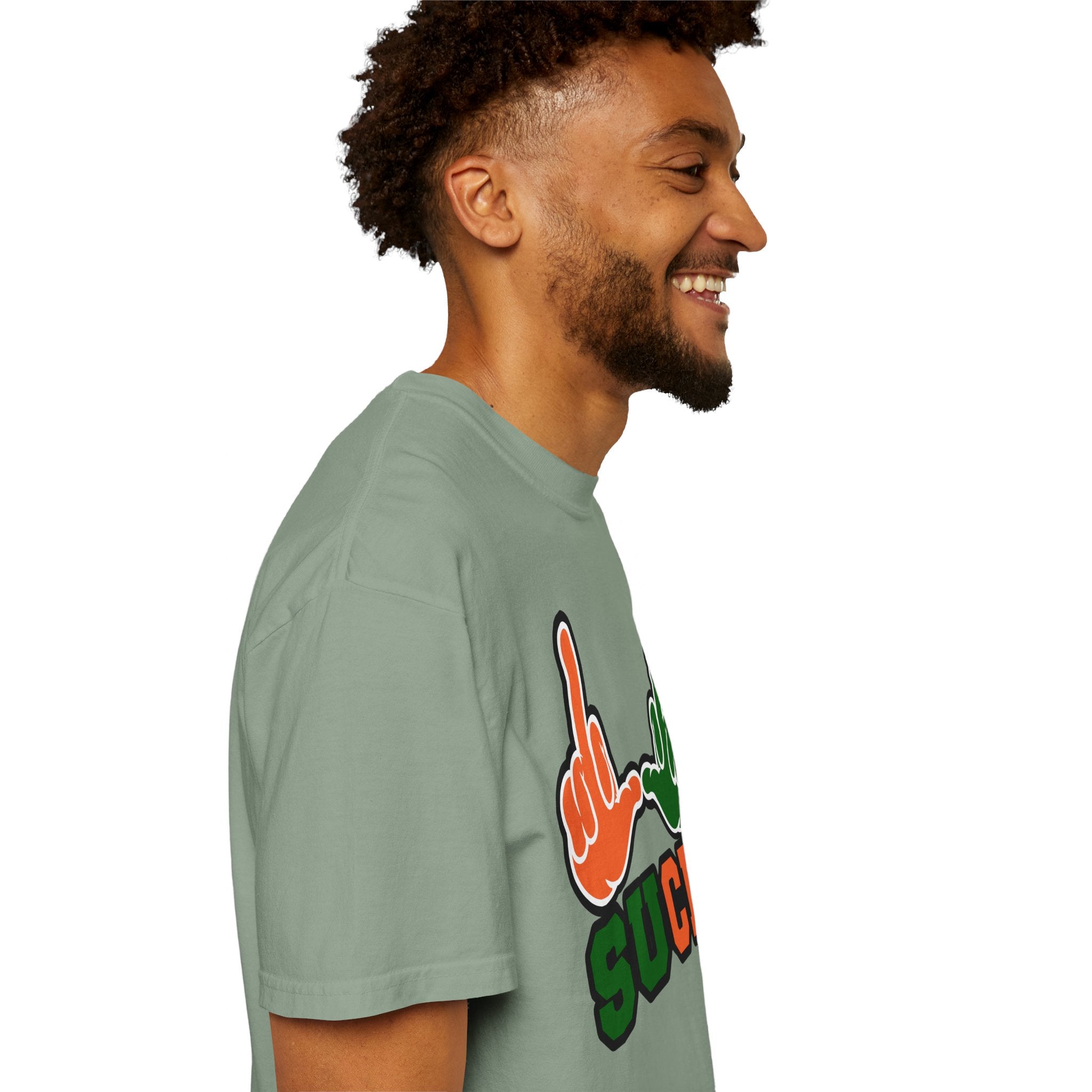 "U Suck“ Orange & Green Design