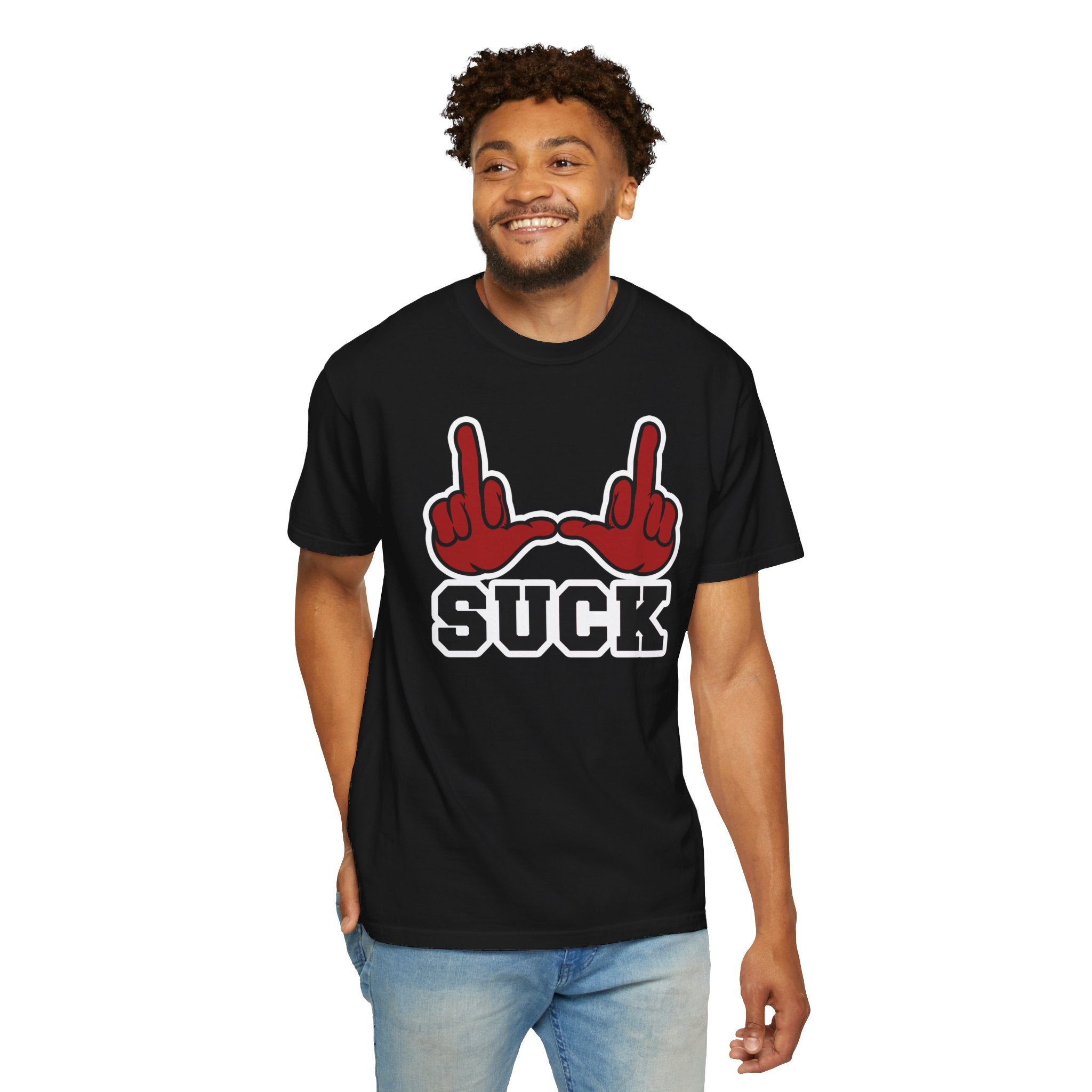 "U Suck” Red & Black Design