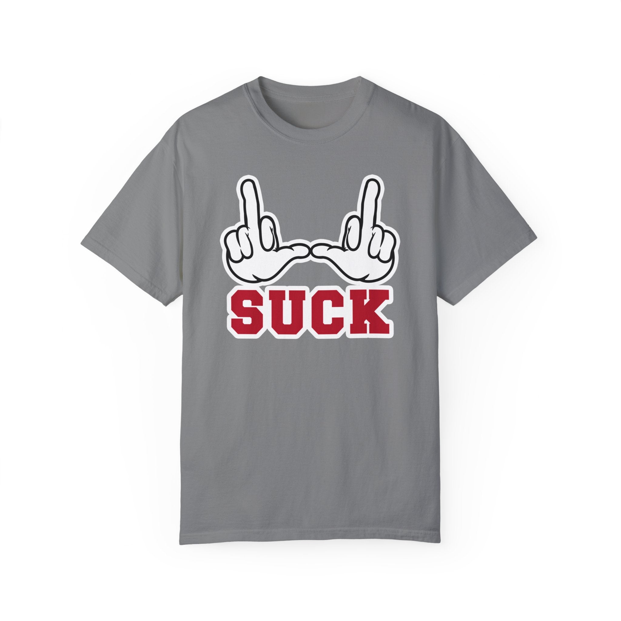 "U Suck” White & Red Design