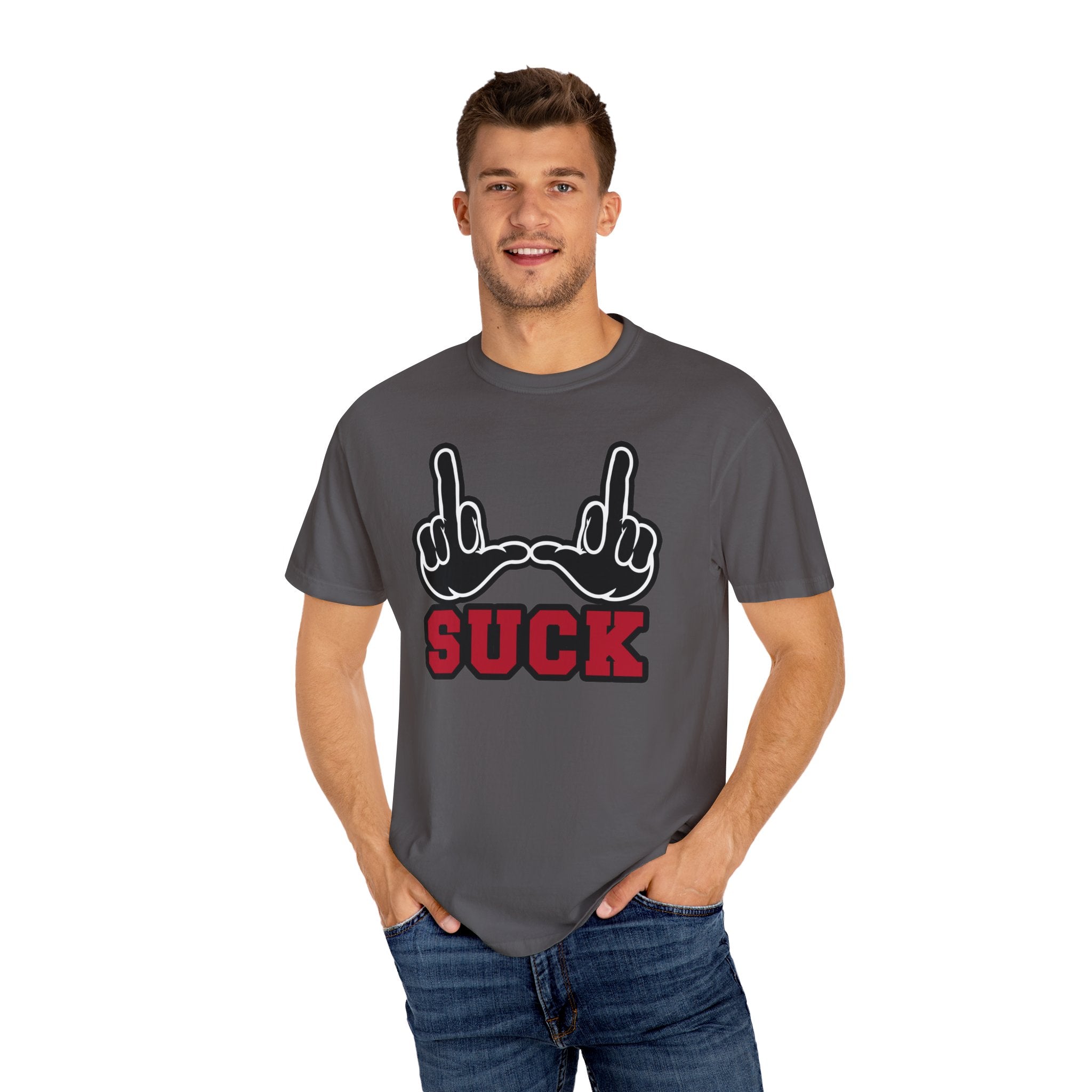 "U Suck" Black & Red Design