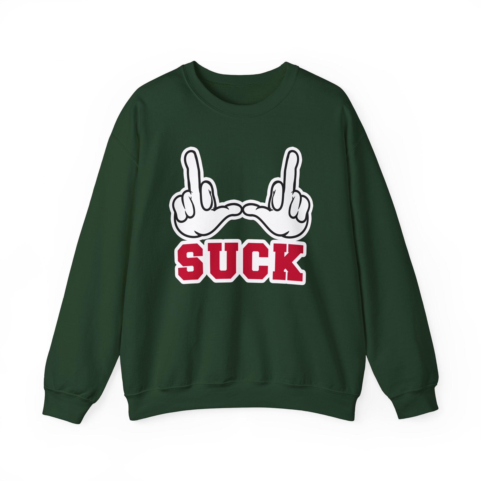 "U Suck” White & Red Design