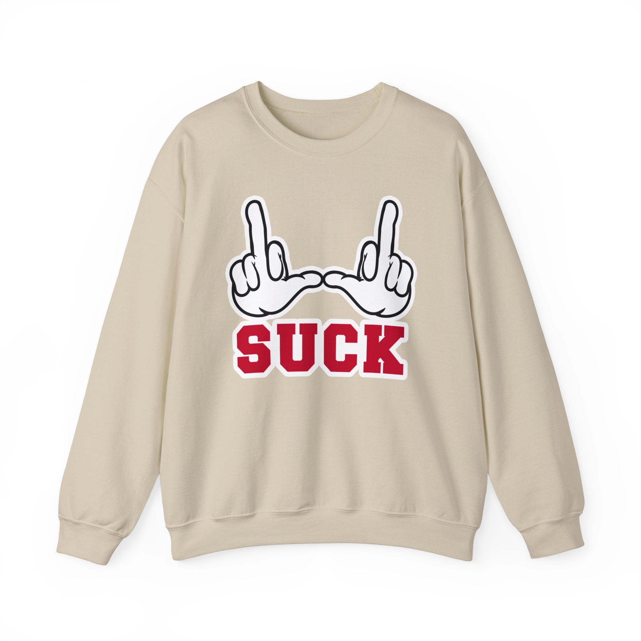 "U Suck” White & Red Design