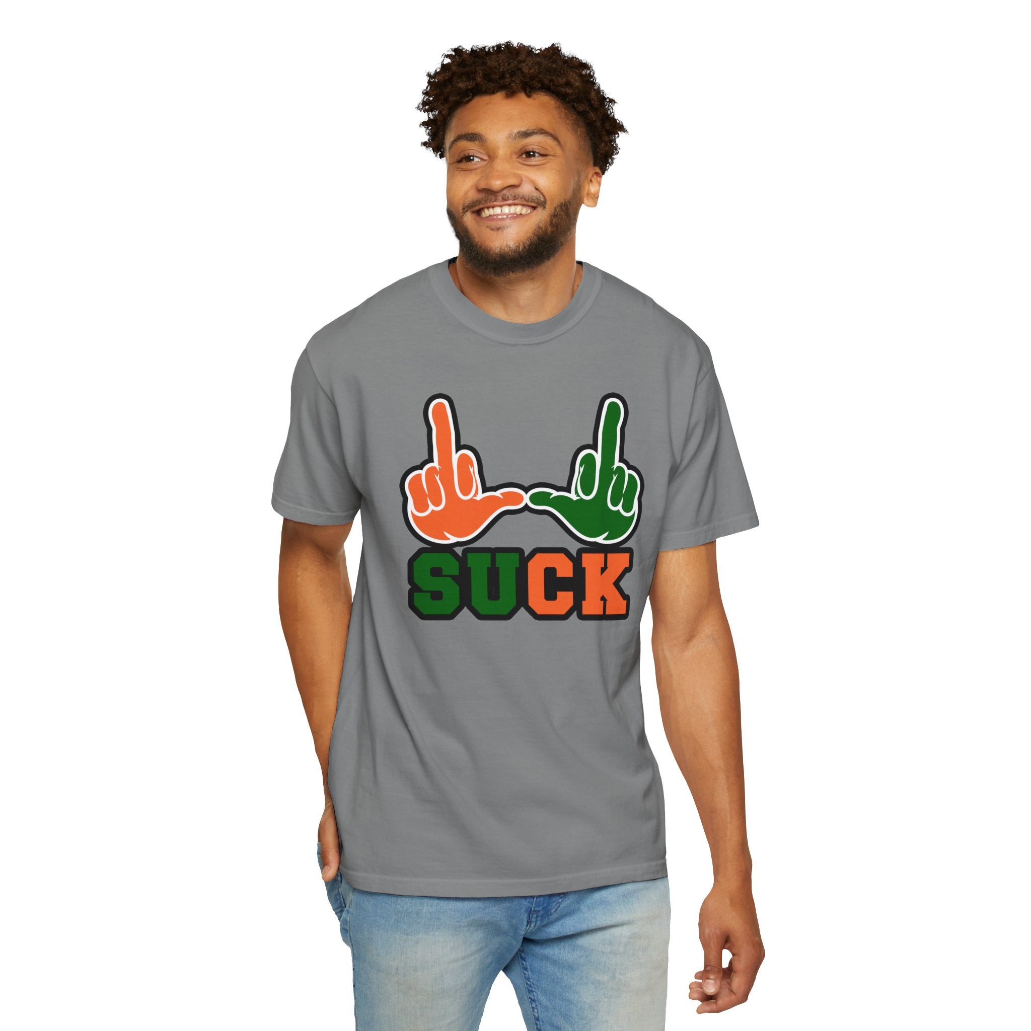 "U Suck“ Orange & Green Design