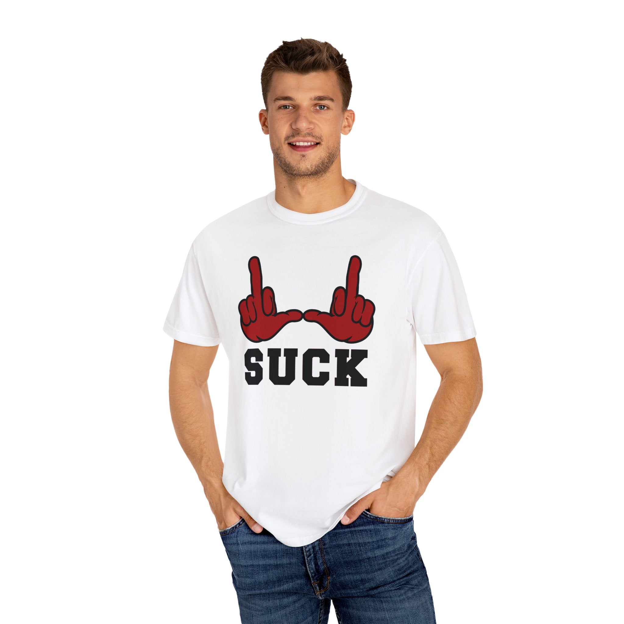 "U Suck” Red & Black Design