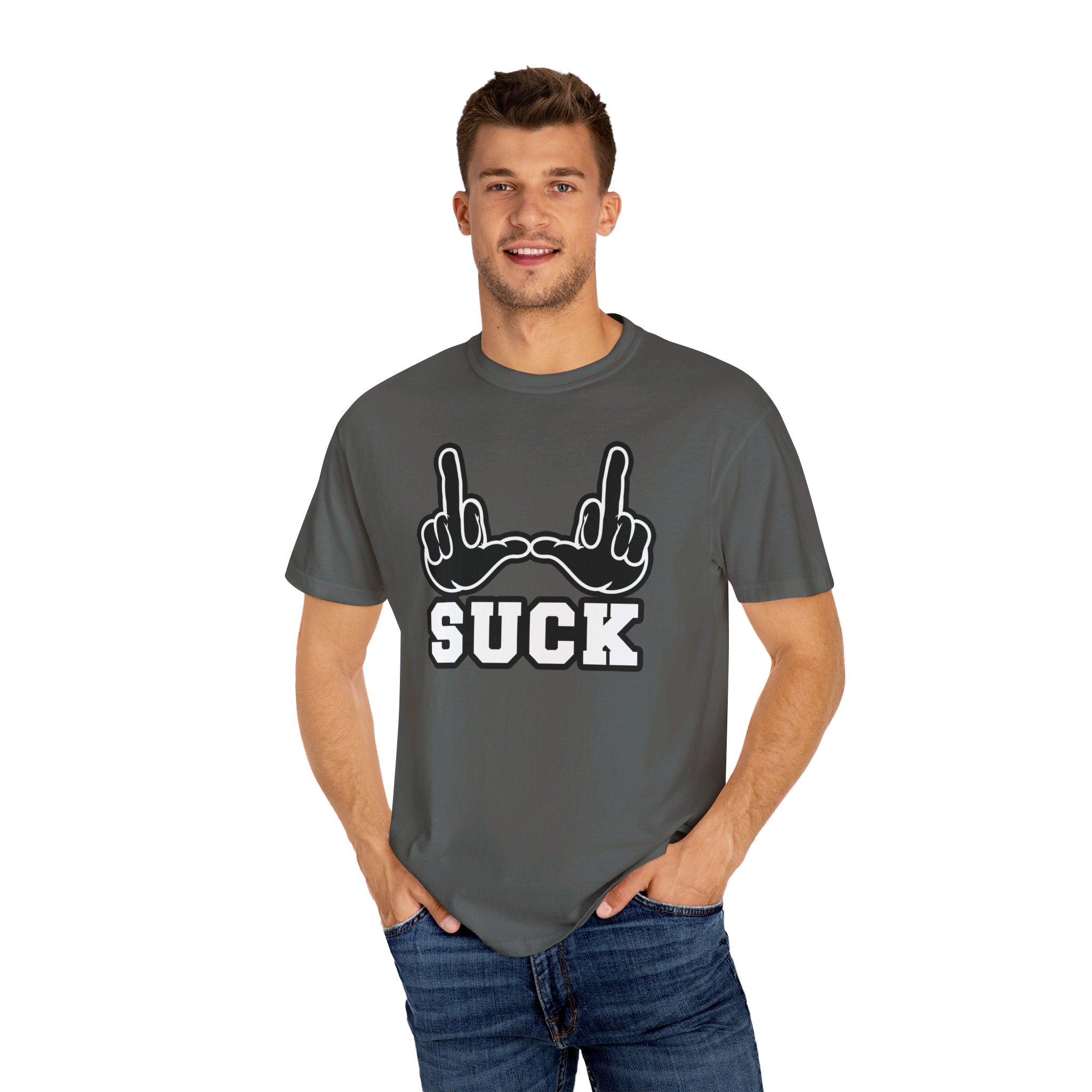 "U Suck” Black & White Design