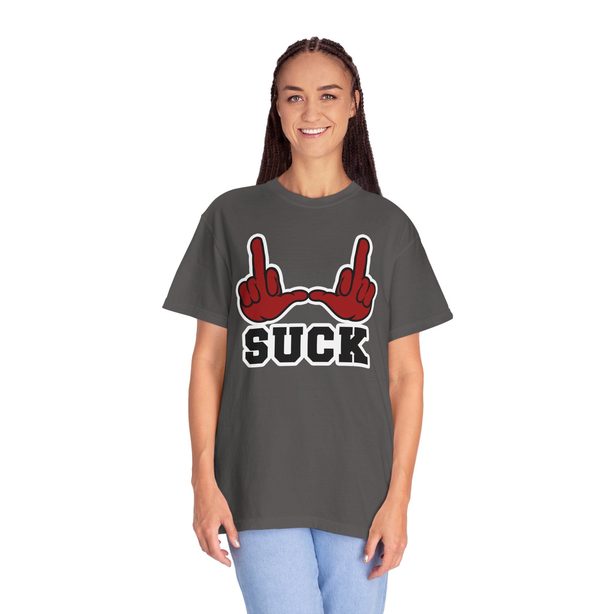 "U Suck” Red & Black Design