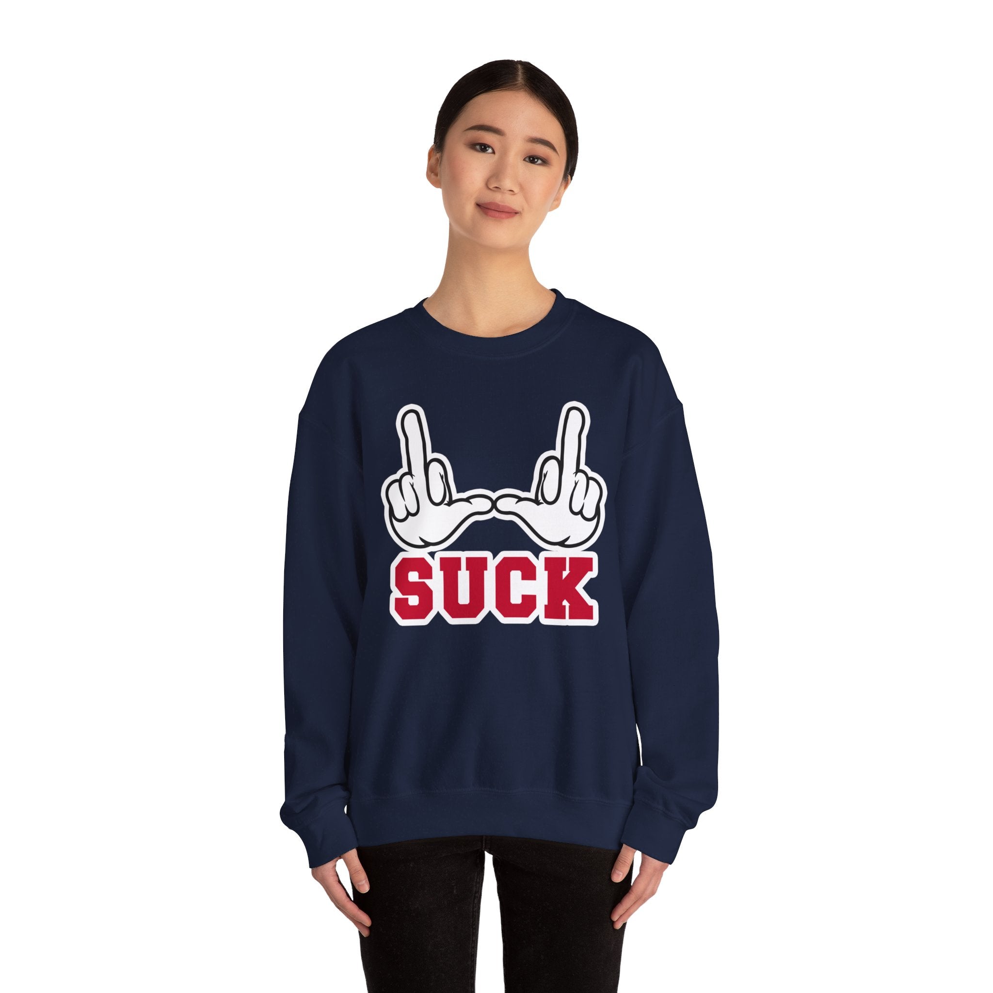 "U Suck” White & Red Design