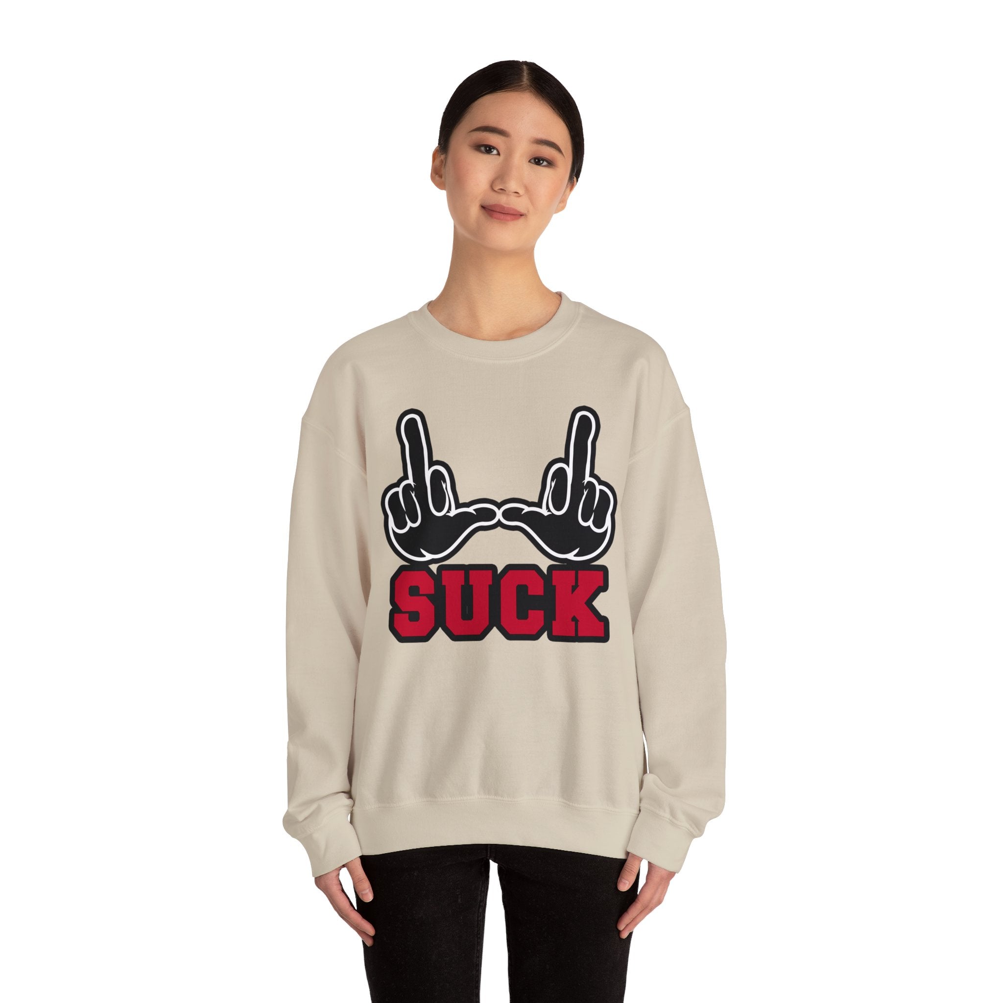 "U Suck" Black & Red Design