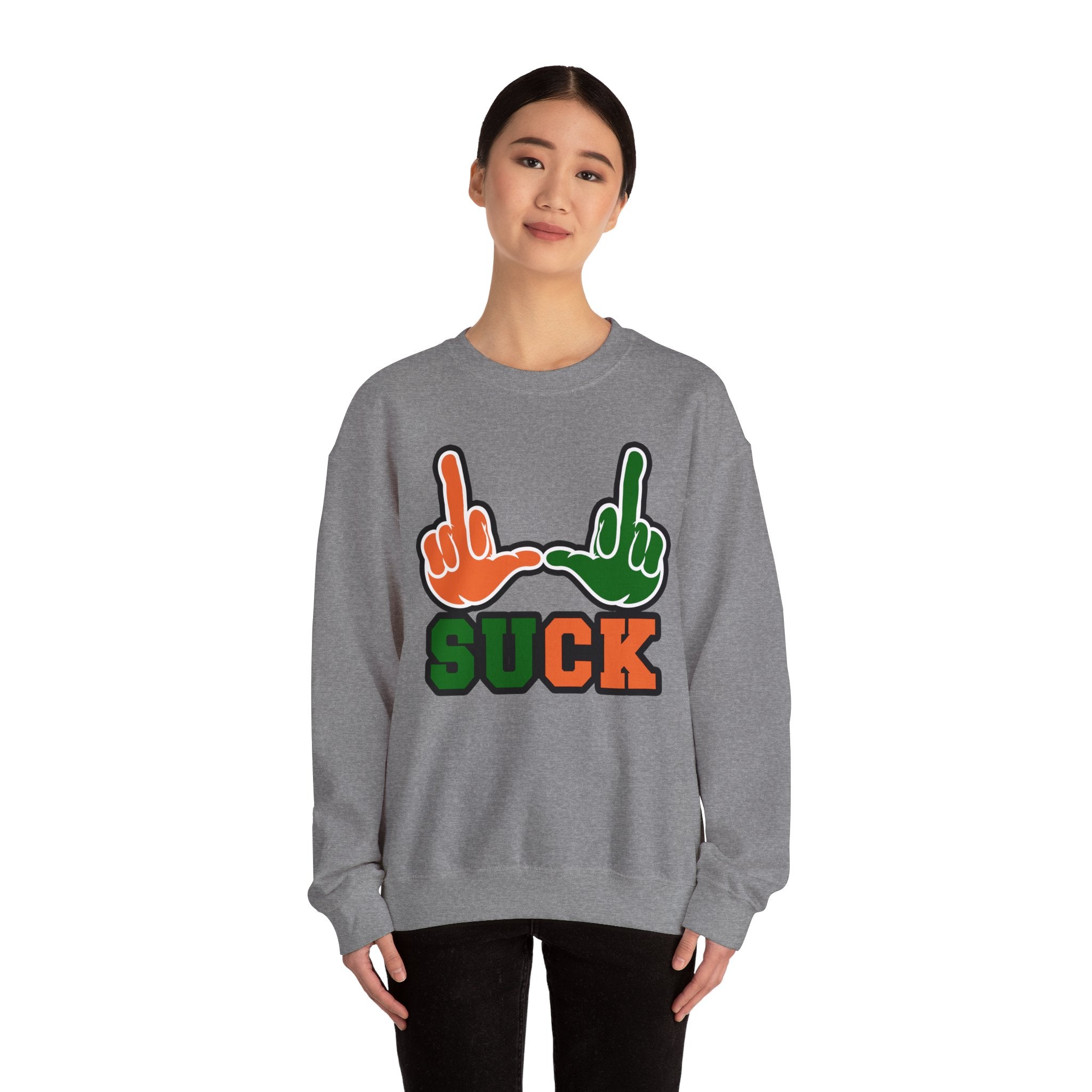 "U Suck“ Orange & Green Design