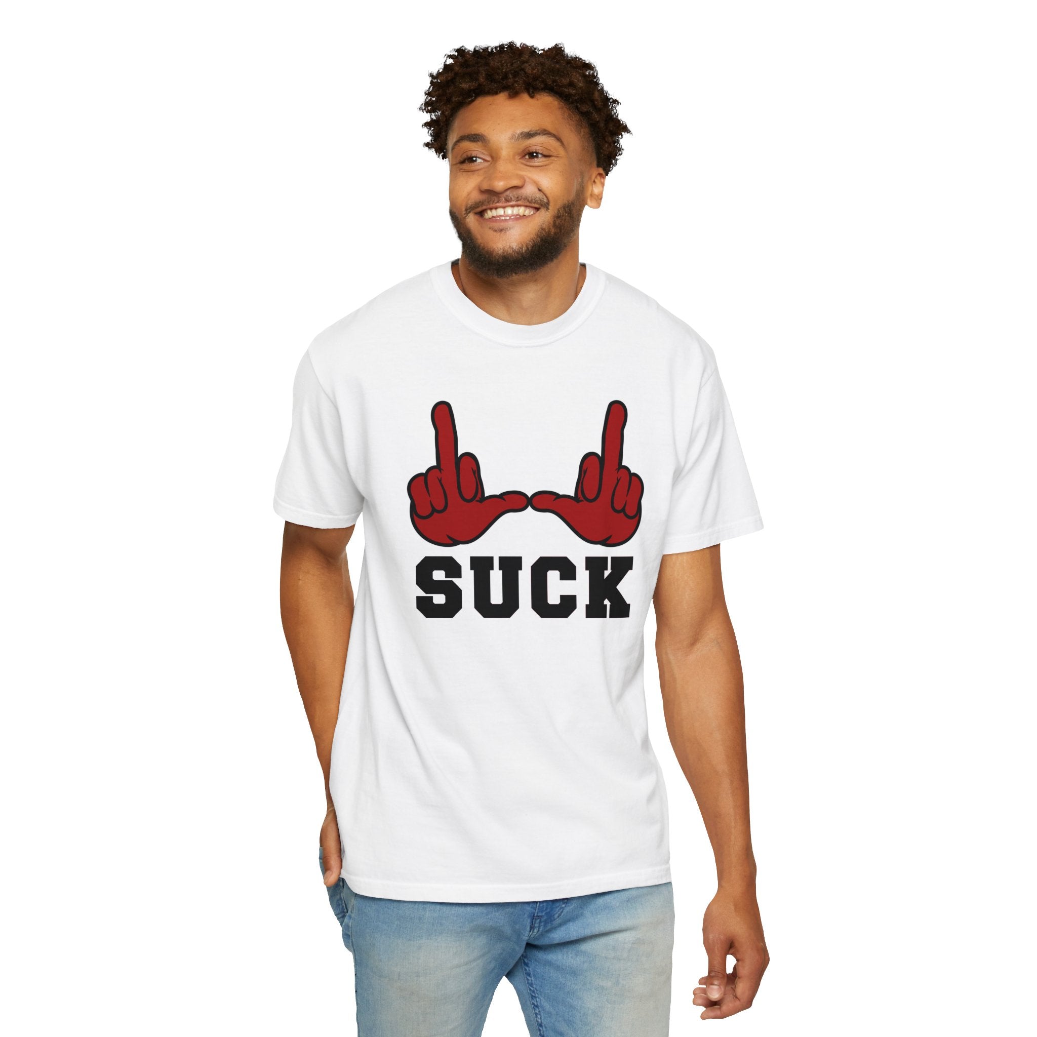 "U Suck” Red & Black Design