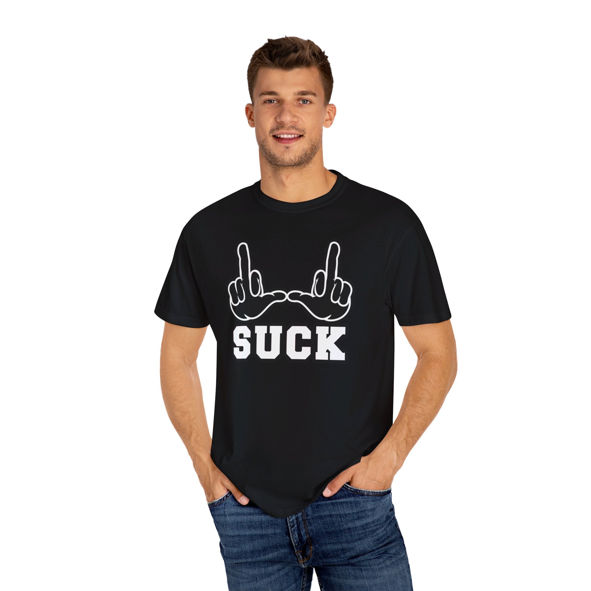 "U Suck” Black & White Design