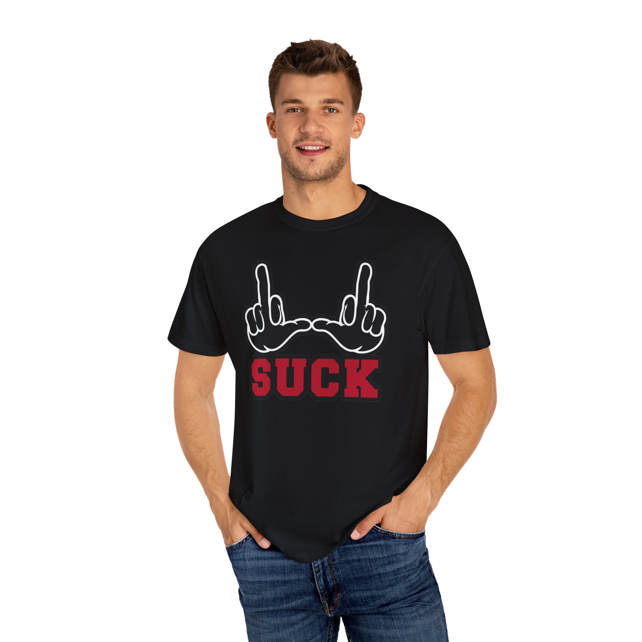 "U Suck" Black & Red Design