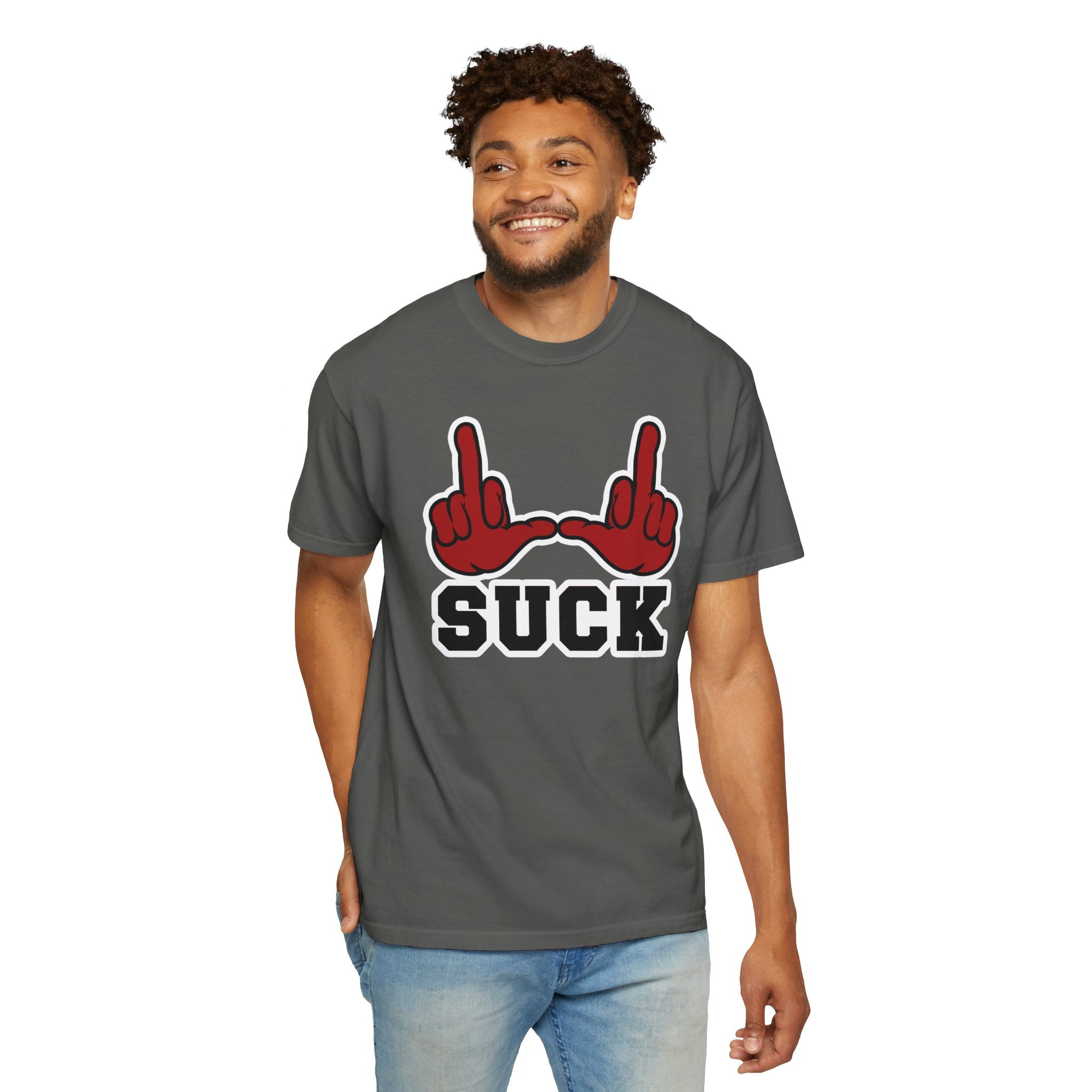 "U Suck” Red & Black Design