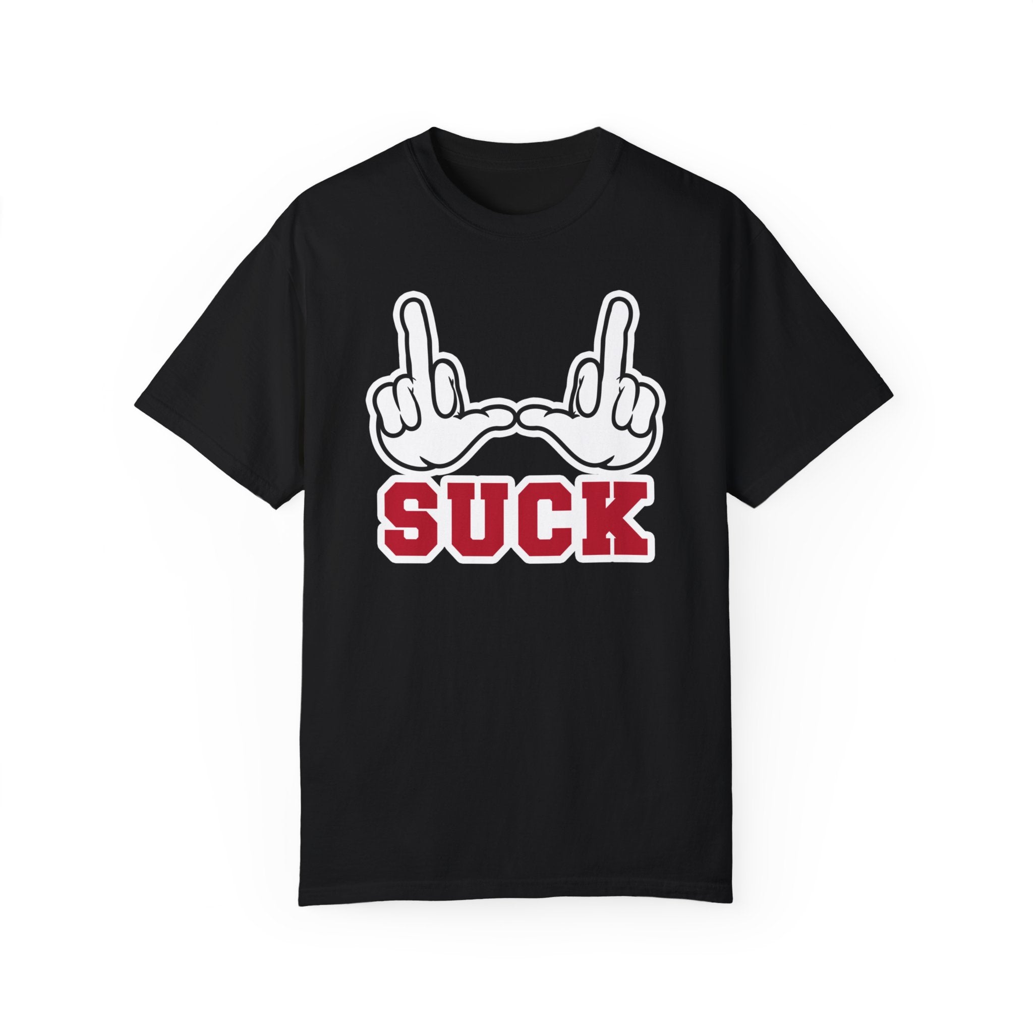 "U Suck” White & Red Design