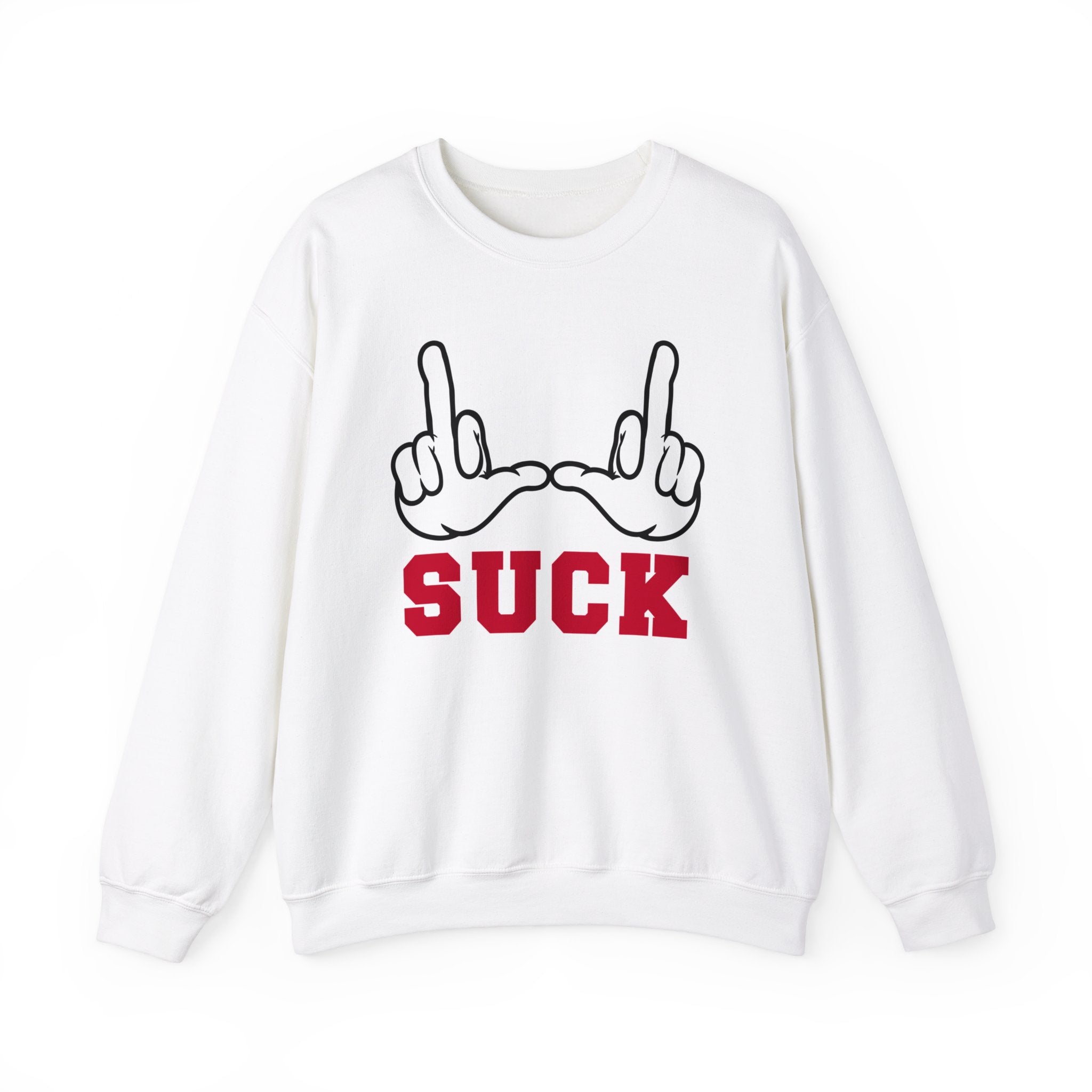 "U Suck” White & Red Design