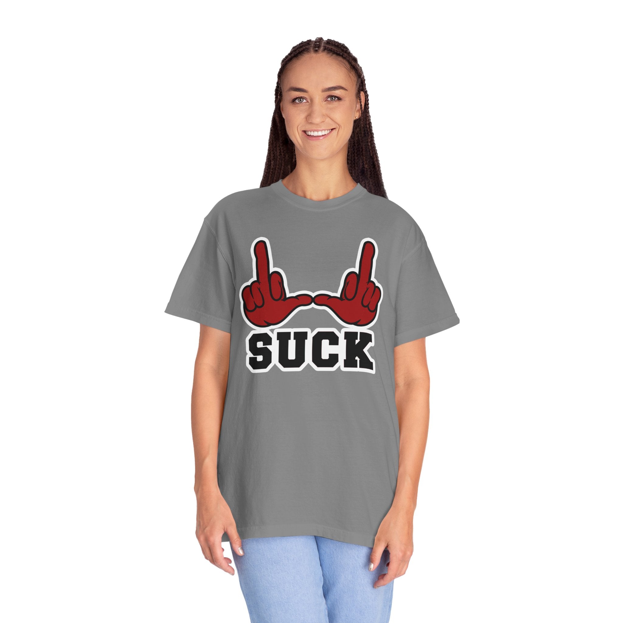 "U Suck” Red & Black Design