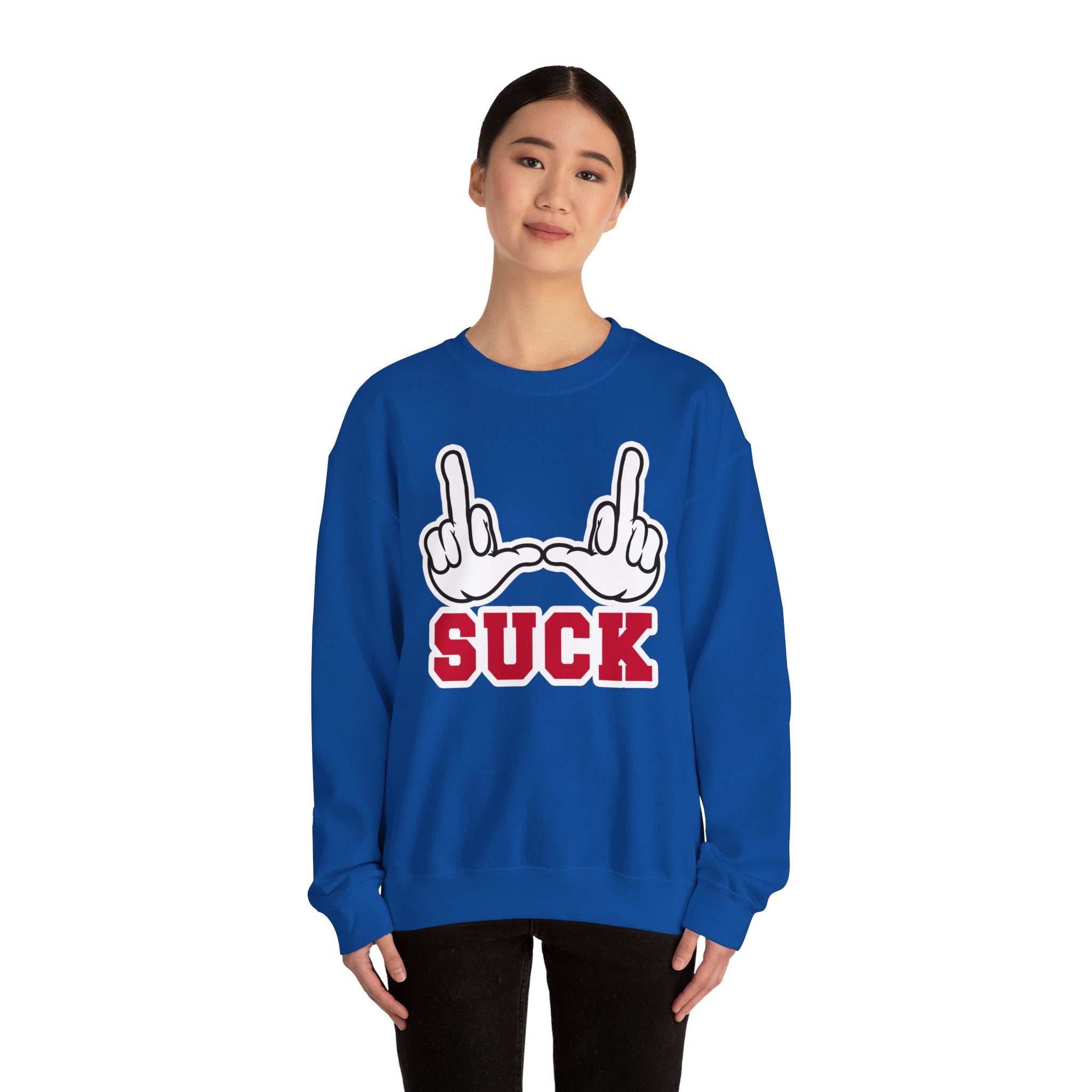 "U Suck” White & Red Design