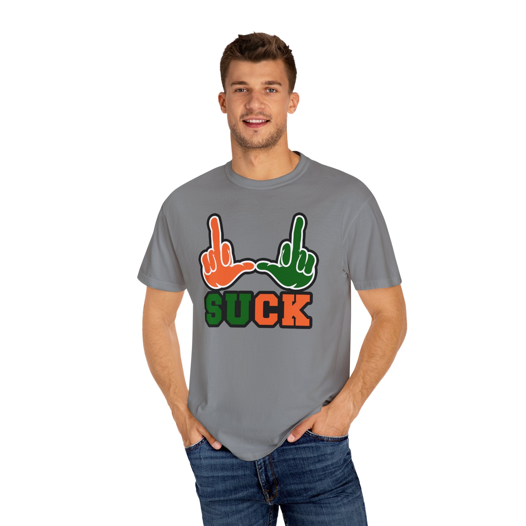 "U Suck“ Orange & Green Design