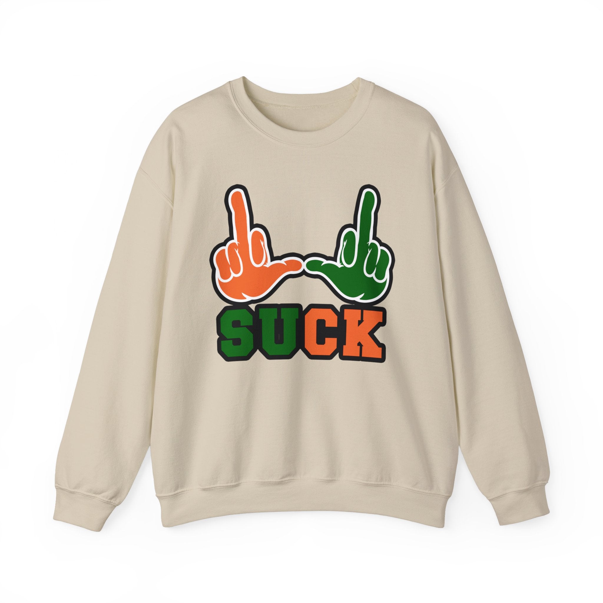 "U Suck“ Orange & Green Design