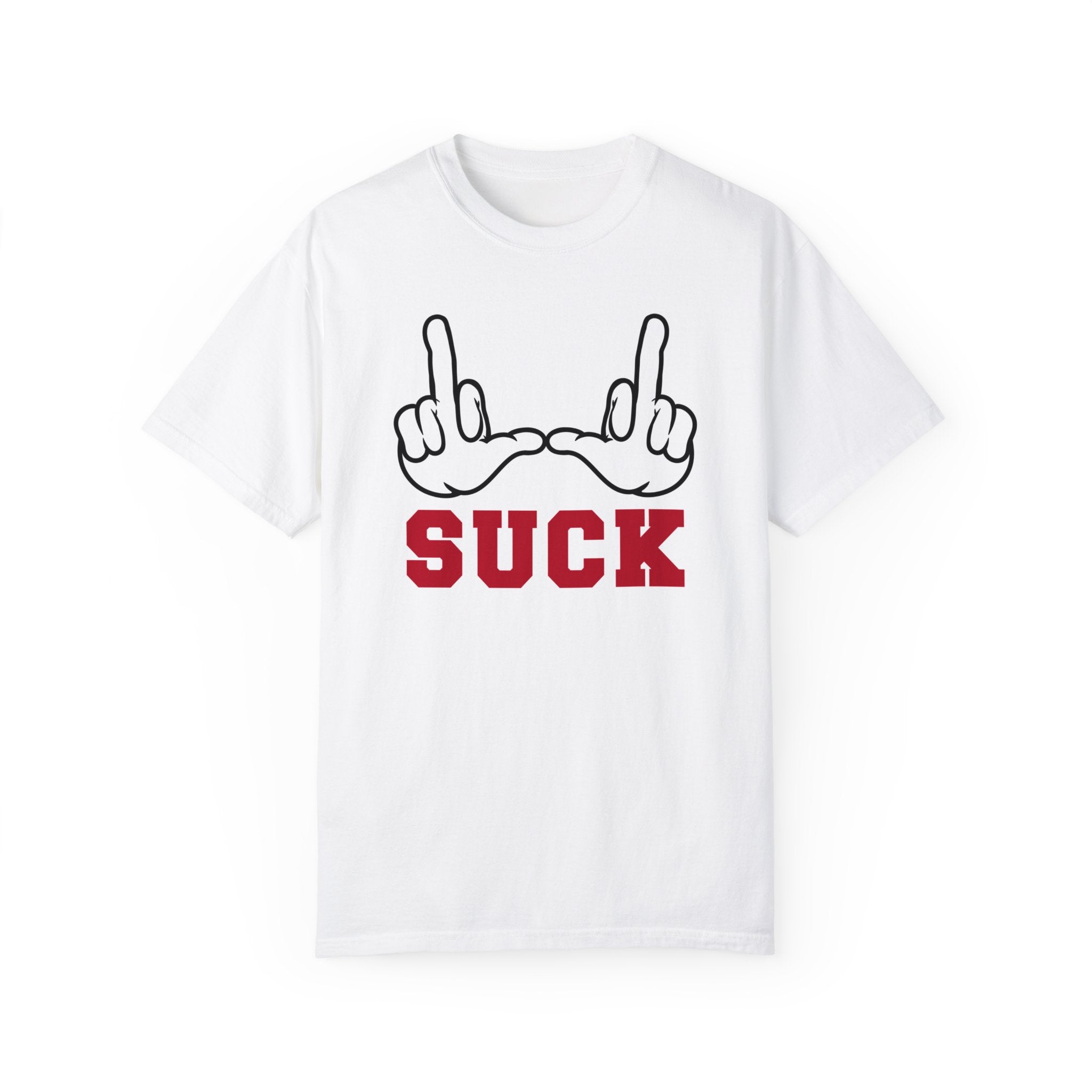 "U Suck” White & Red Design