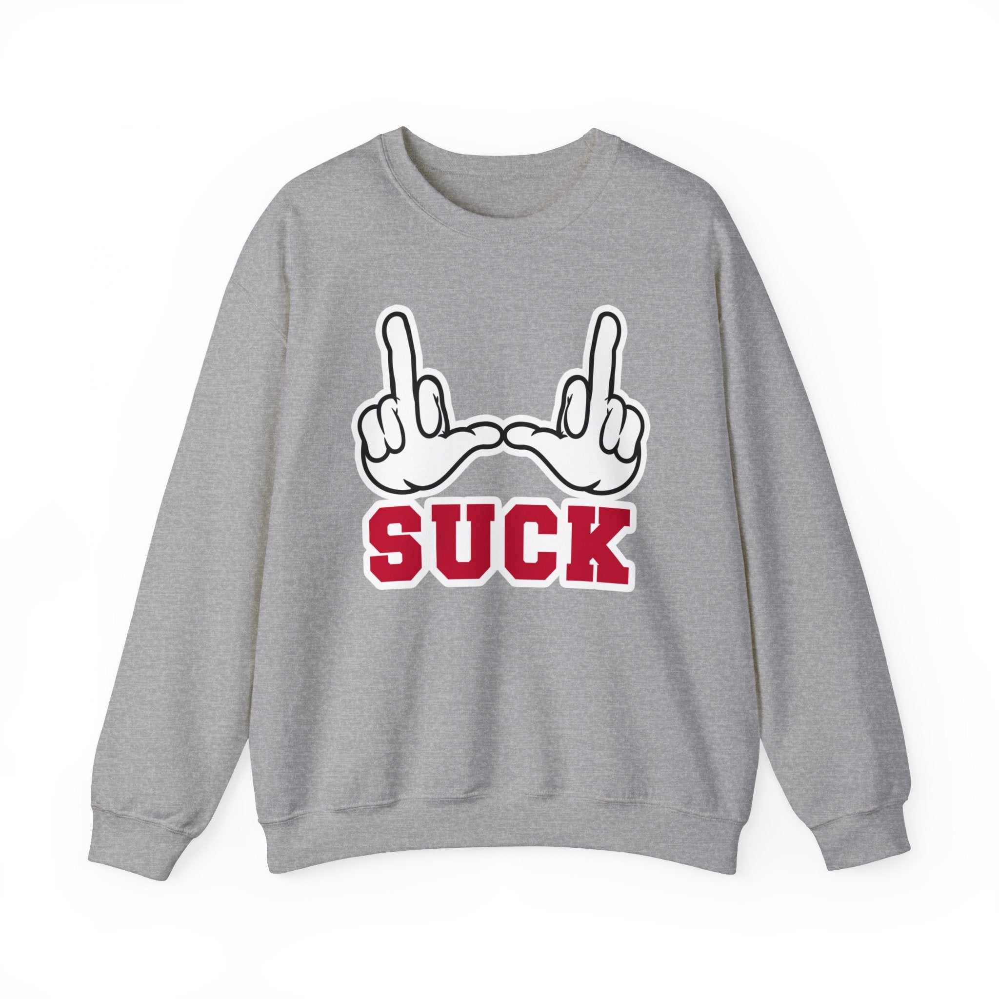 "U Suck” White & Red Design