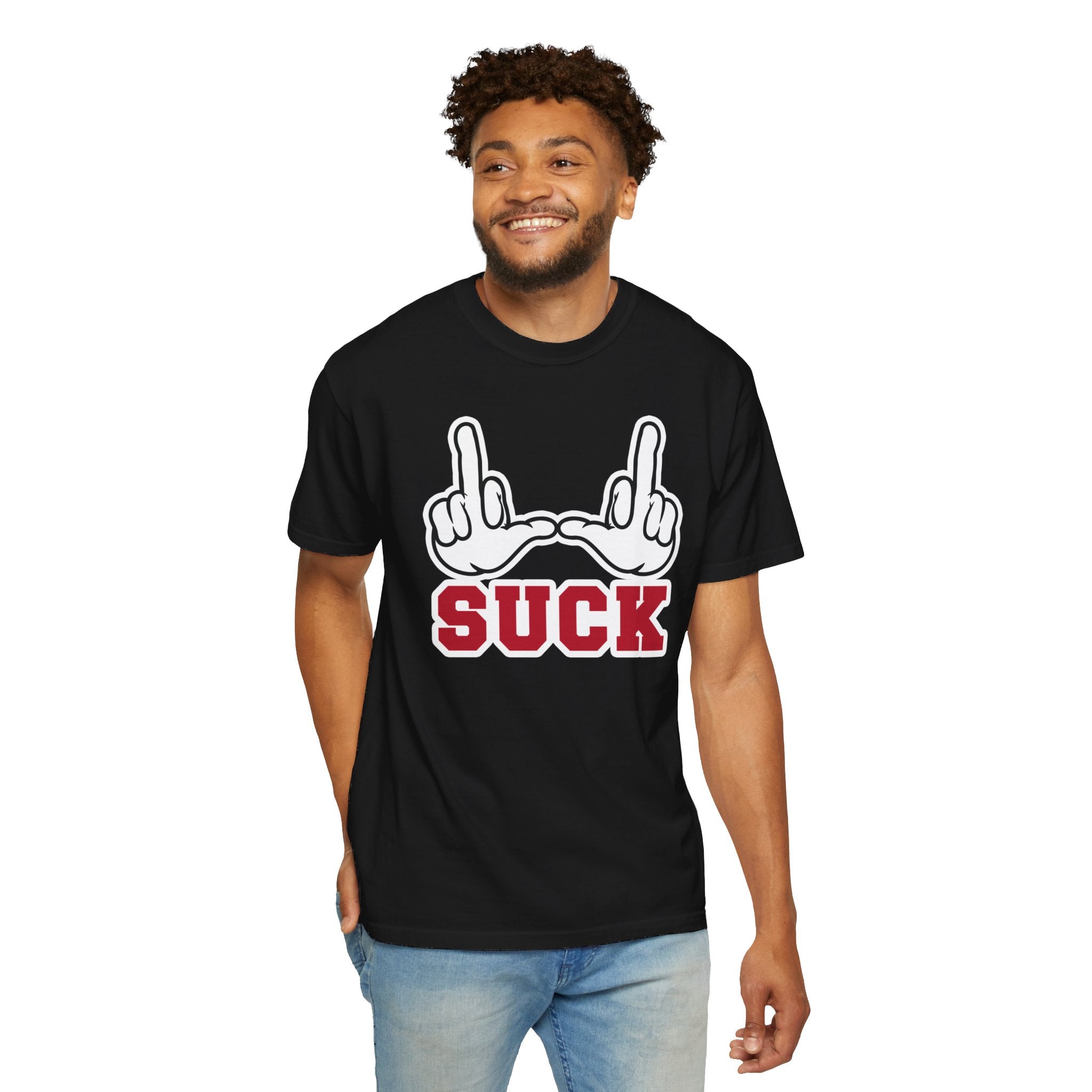 "U Suck” White & Red Design