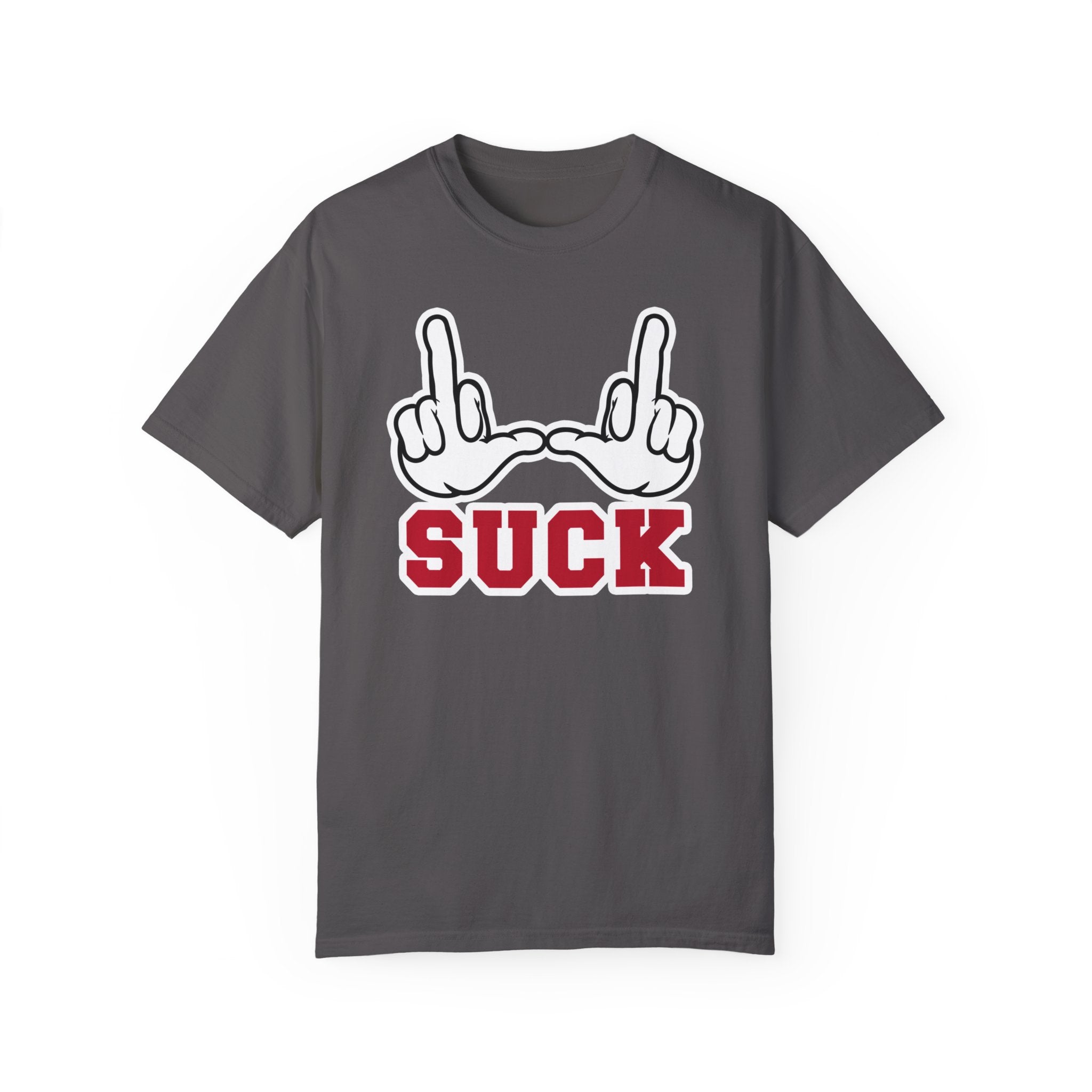 "U Suck” White & Red Design