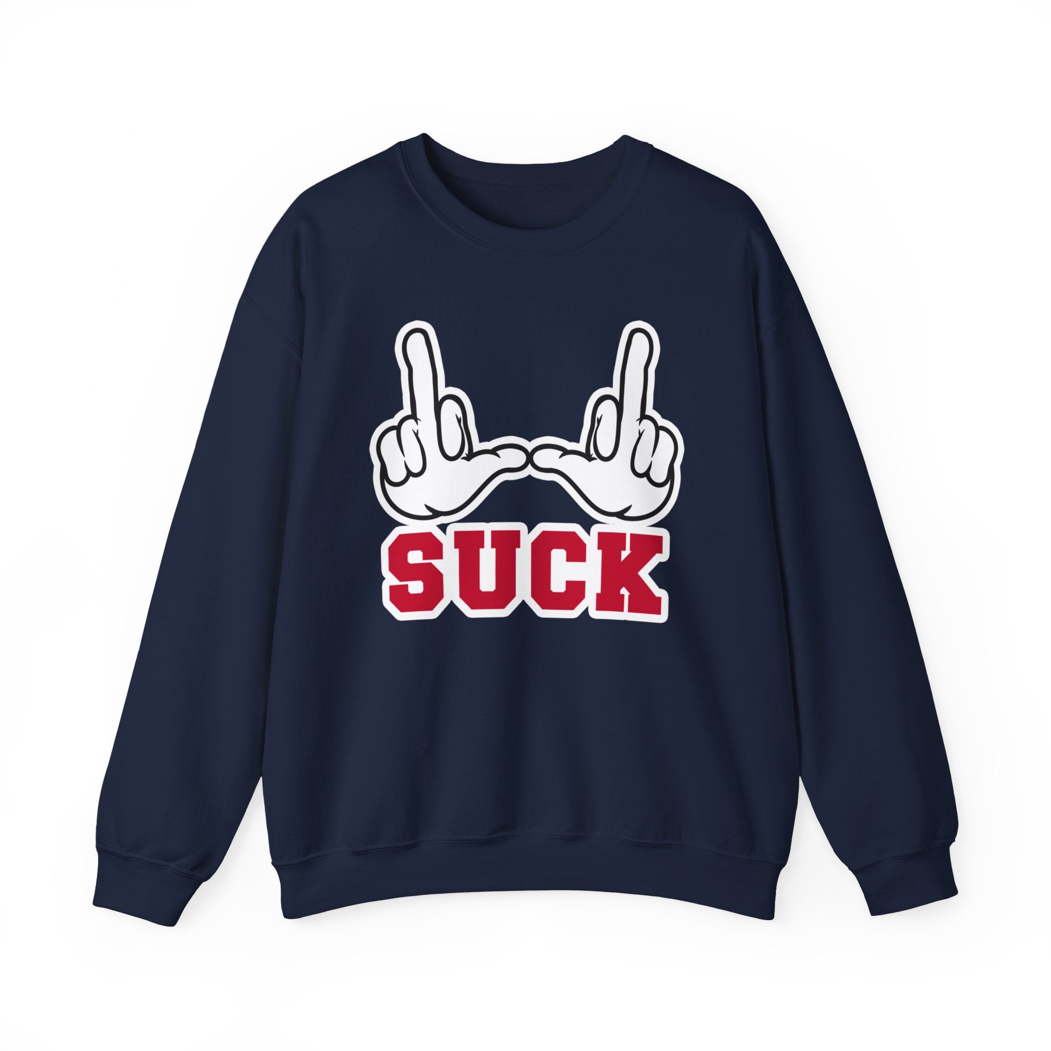 "U Suck” White & Red Design