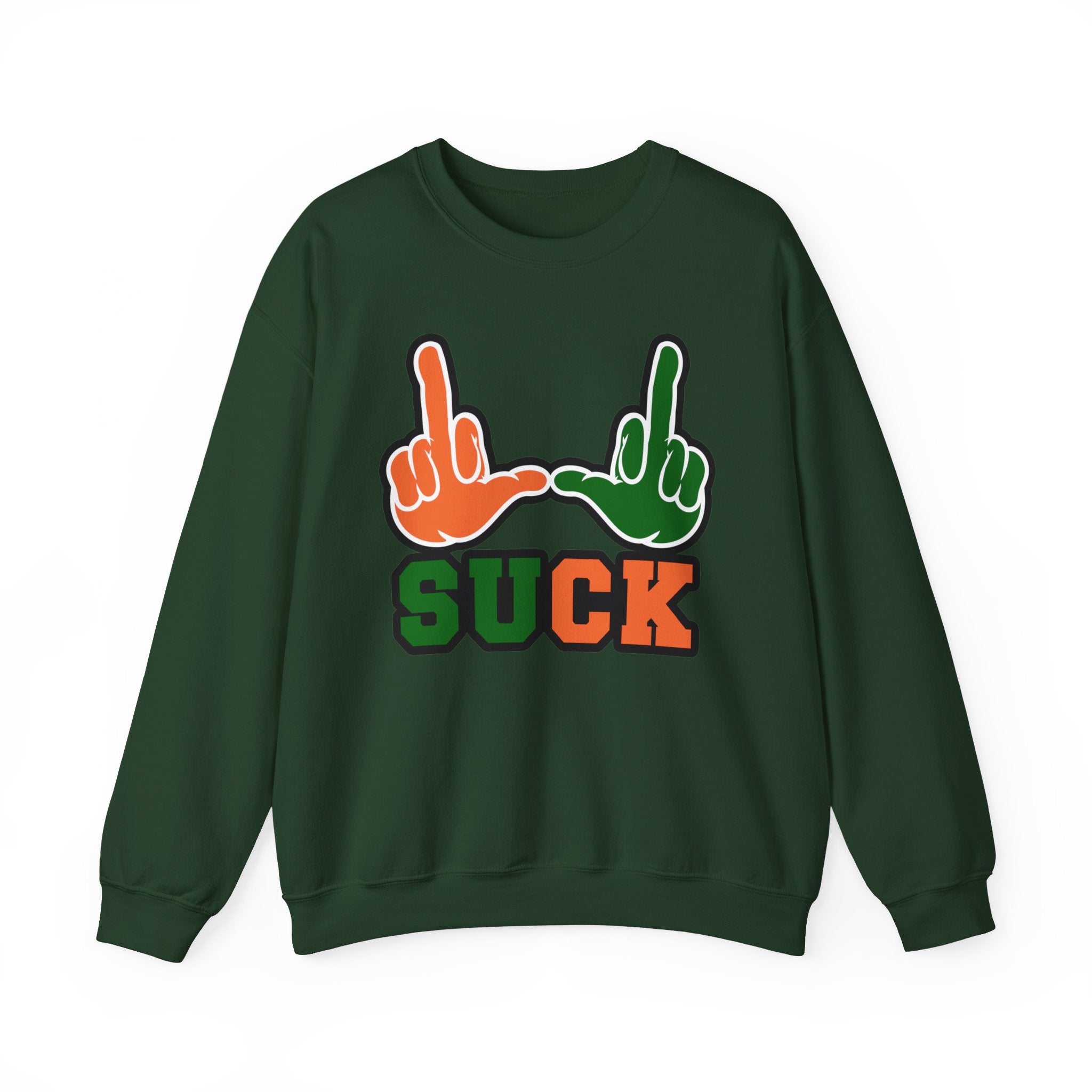 "U Suck“ Orange & Green Design