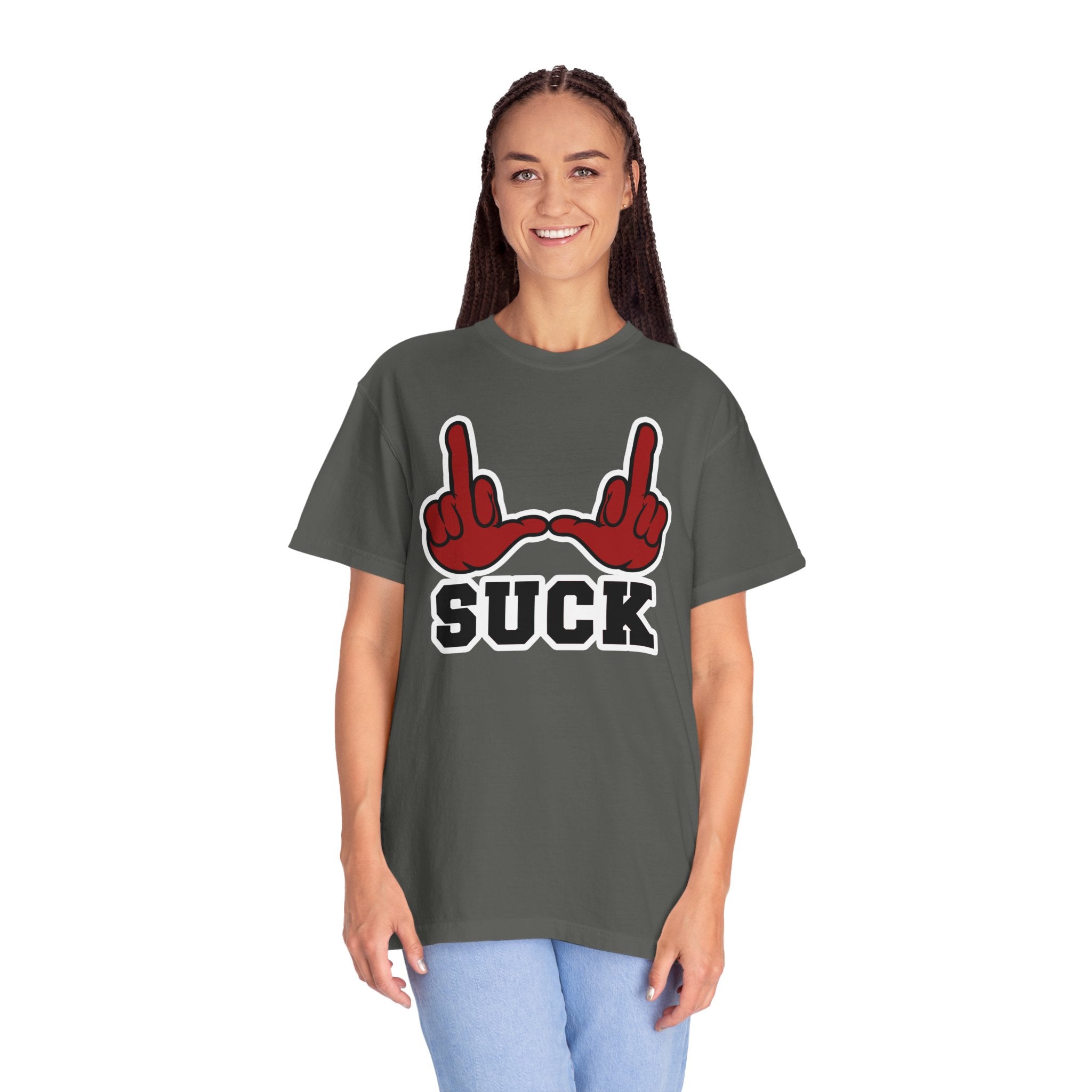 "U Suck” Red & Black Design