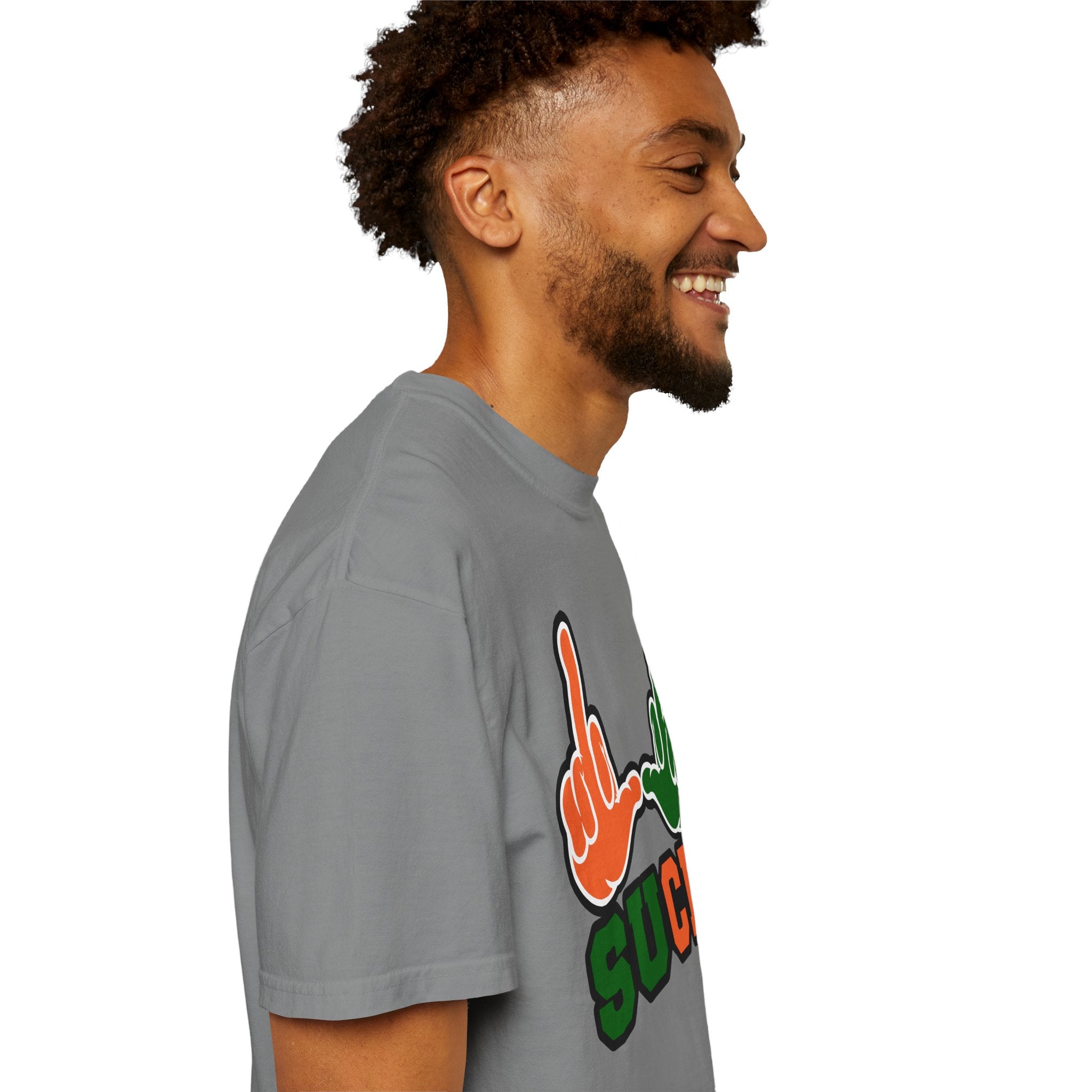 "U Suck“ Orange & Green Design