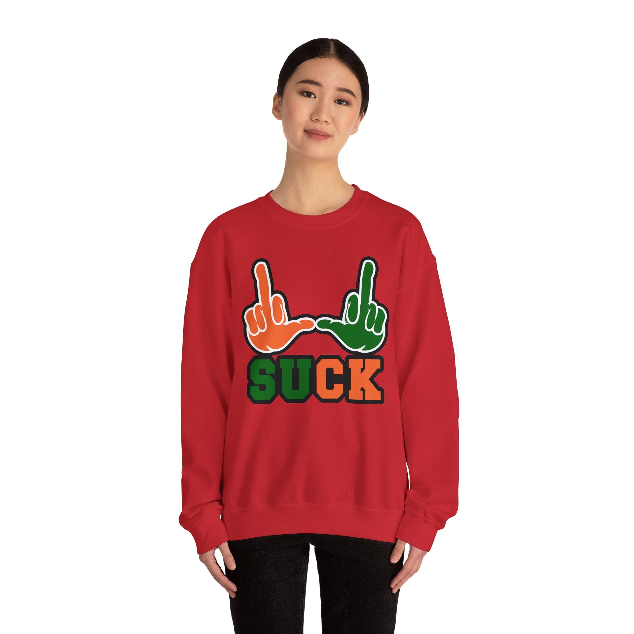 "U Suck“ Orange & Green Design