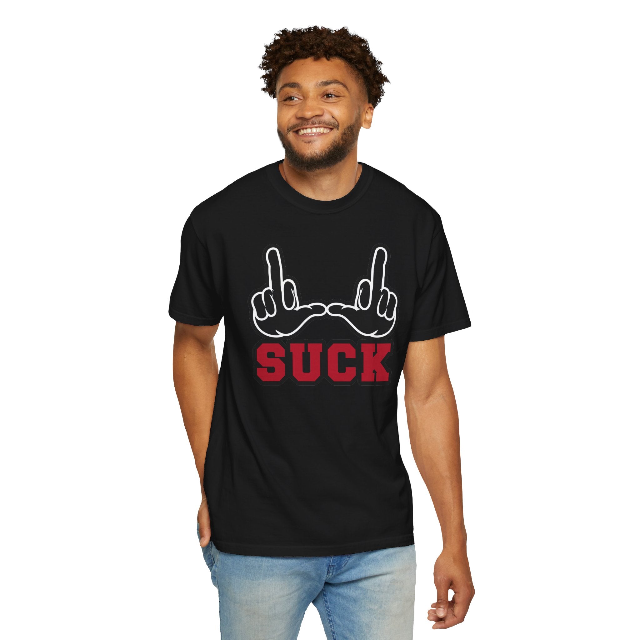 "U Suck" Black & Red Design