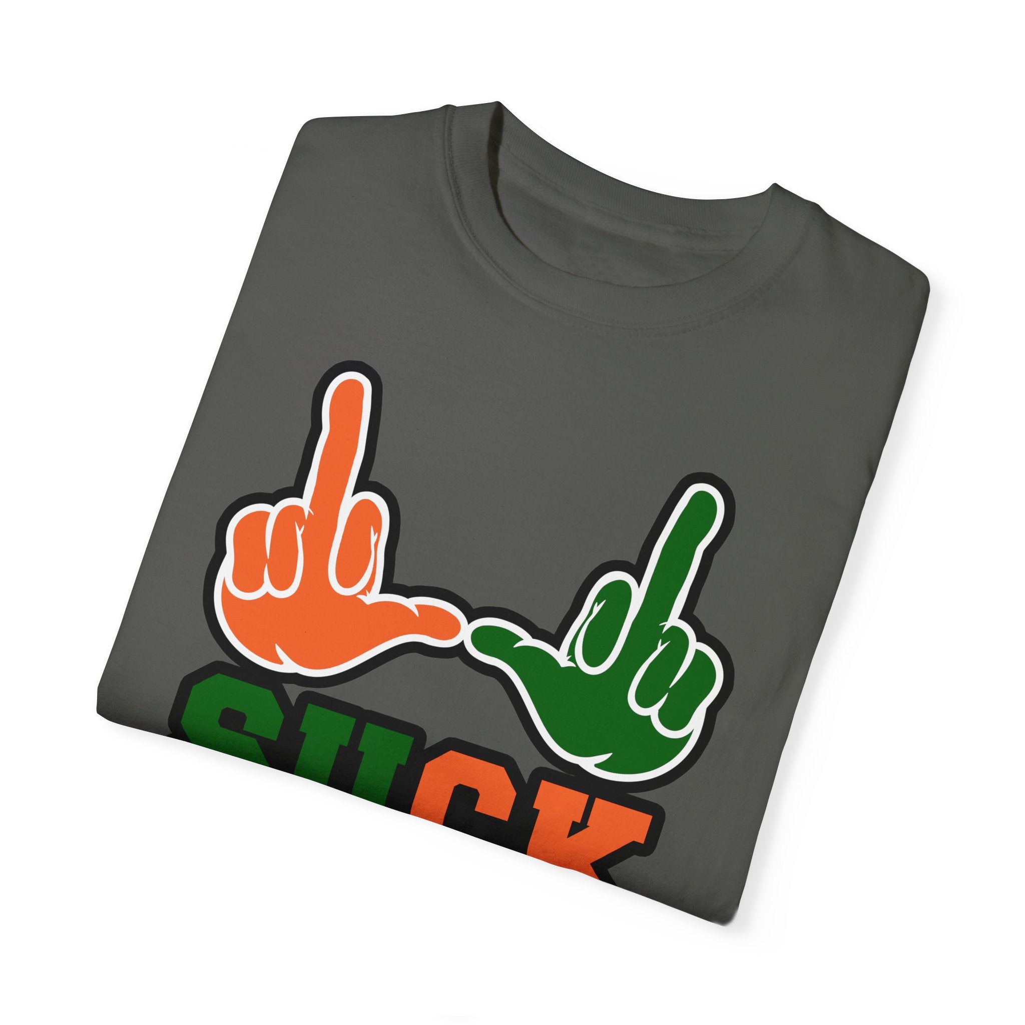 "U Suck“ Orange & Green Design