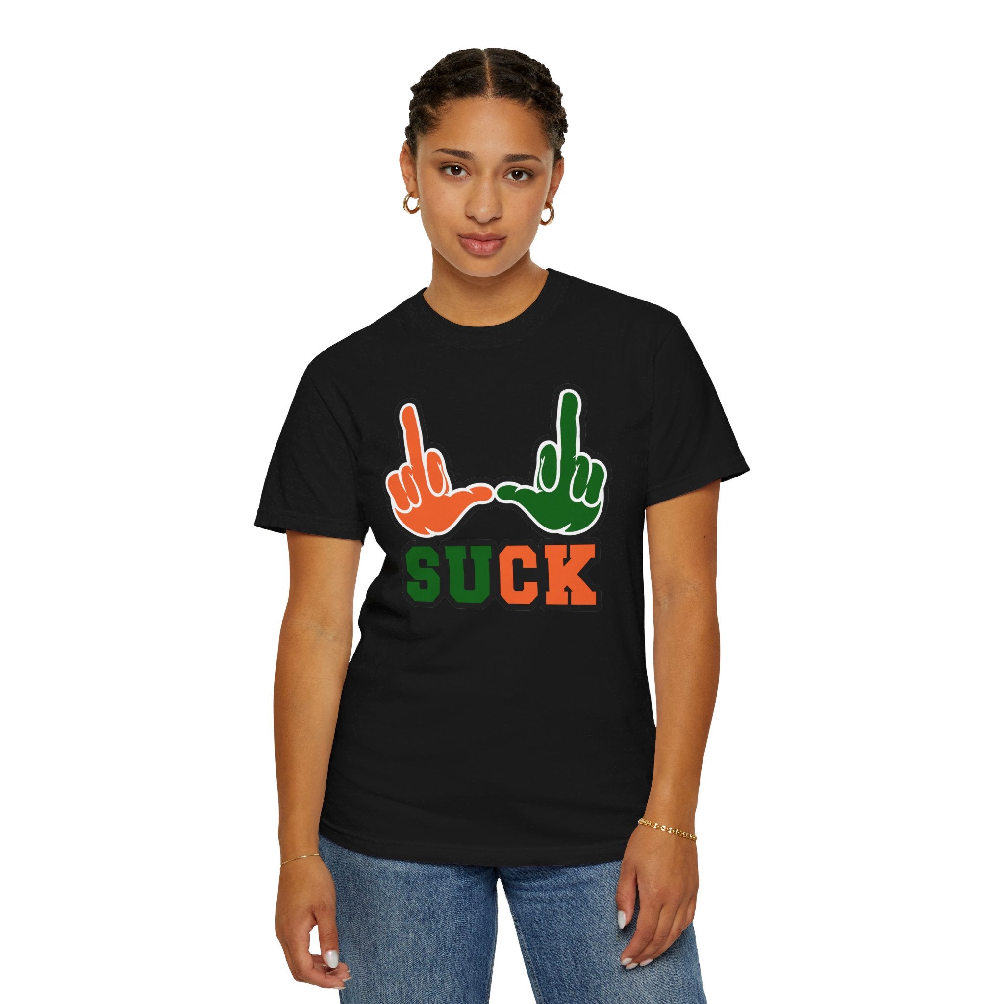 "U Suck“ Orange & Green Design